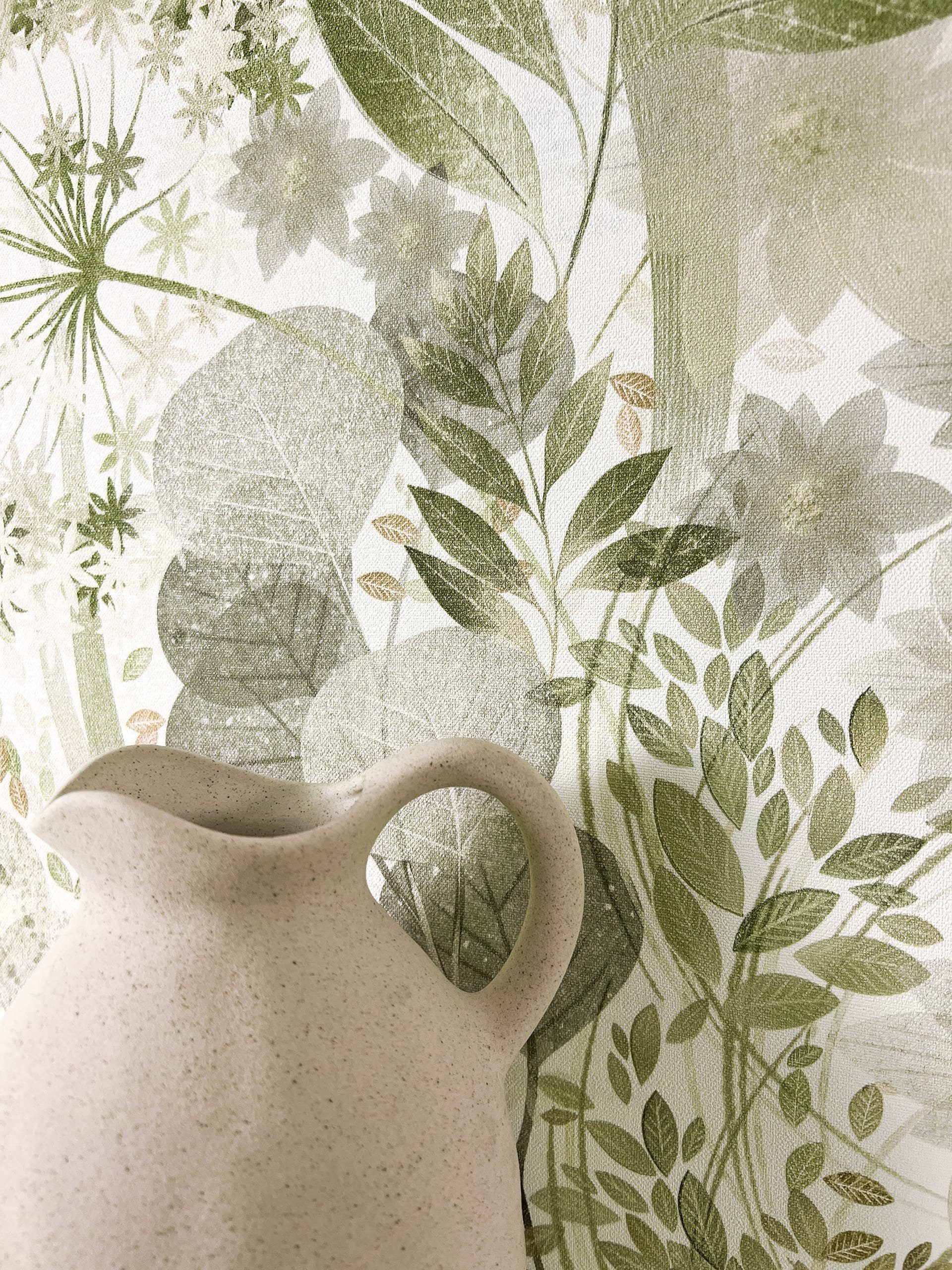 Newroom Vliestapete Amelle Hellgrün Tapete Mustertapete Blumen, Blätter, Fl günstig online kaufen