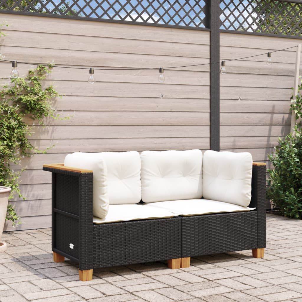 vidaXL Loungesofa Garten-Ecksofas mit Kissen 2 günstig online kaufen