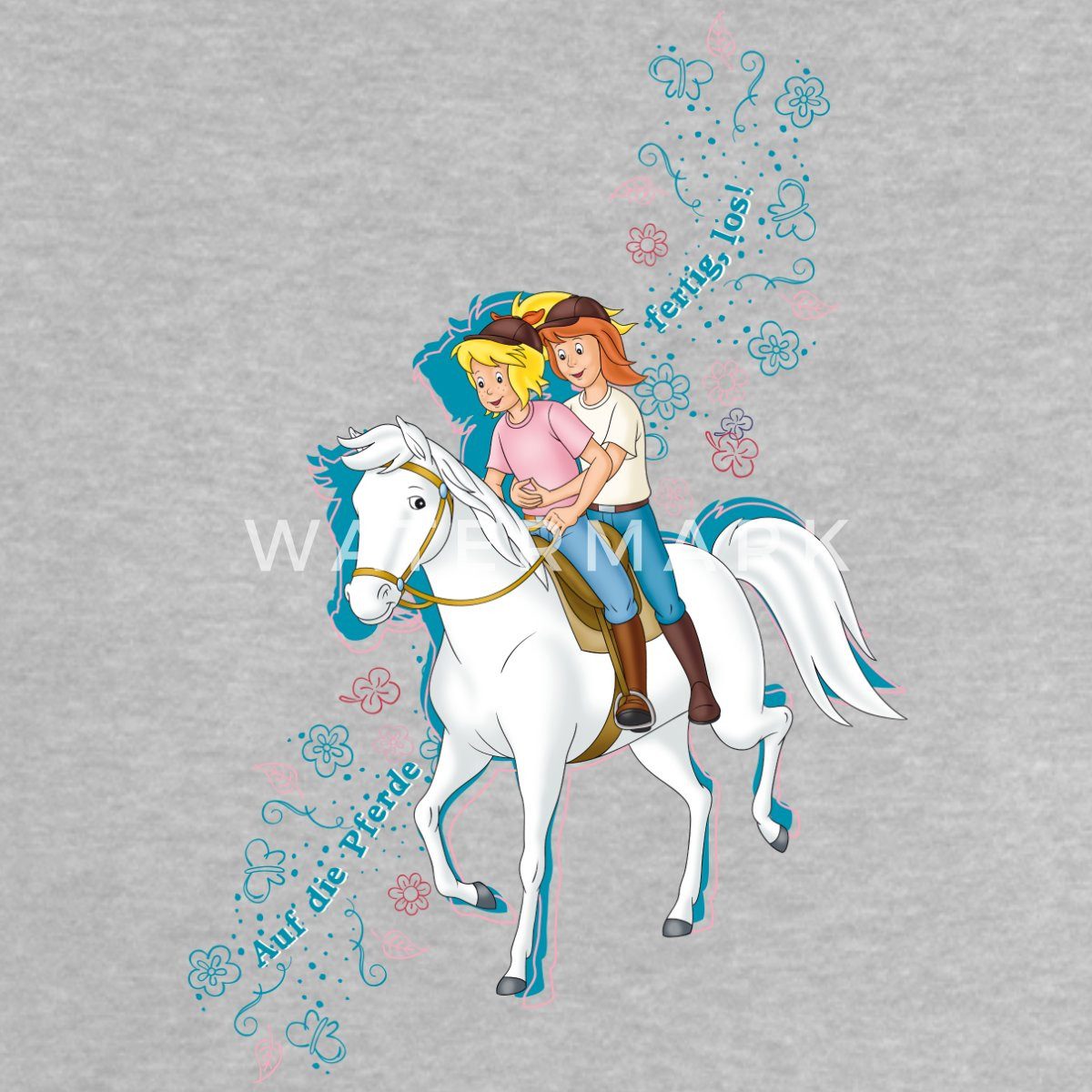 Spreadshirt T-Shirt Bibi Und Tina Auf Die Pferde Fertig Los Baby Bio-T-Shirt mit Rundhals (1-tlg)