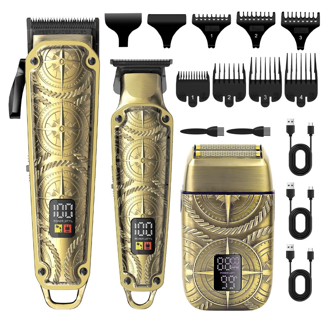 HATTEKER Haar- und Триммер для бороды HT-6063, Триммеры Set Barttrimmer Электробритва, LCD-Display