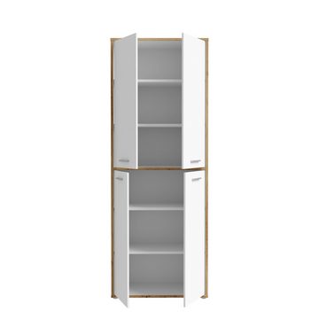 freiraum Aktenschrank Keflavik in braun,weiß - 84,5x226,5x41,5cm (BxHxT)