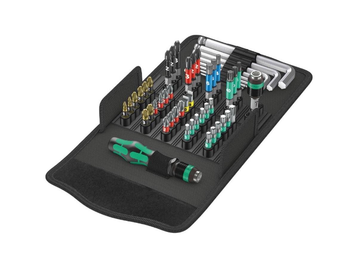 Wera Bit-Schraubendreher Kraftform Kompakt 100, (Set), robustes Werkzeug 52 tlg. Bitset mit Bithalter