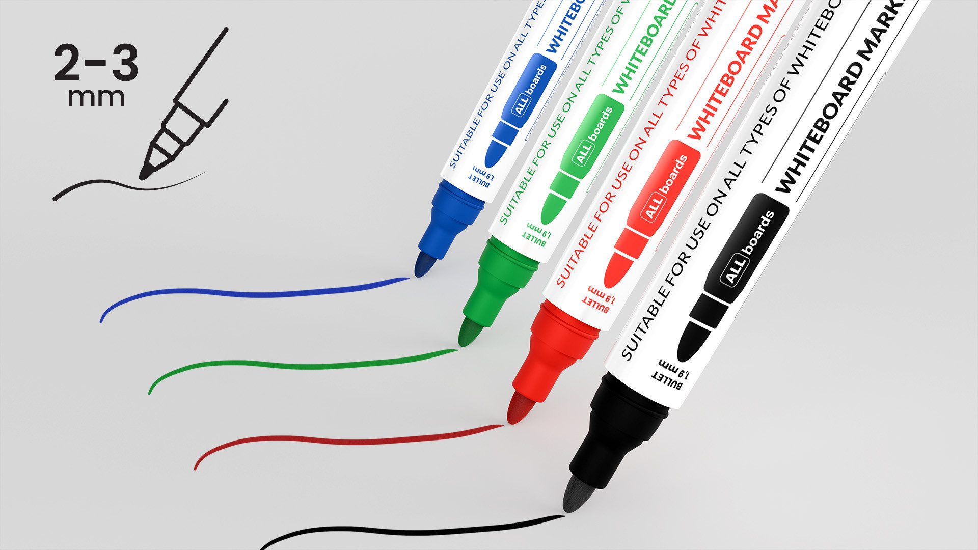 ALLboards Whiteboard Marker ALLboards Whiteboard-Marker-Set – 12 Stück