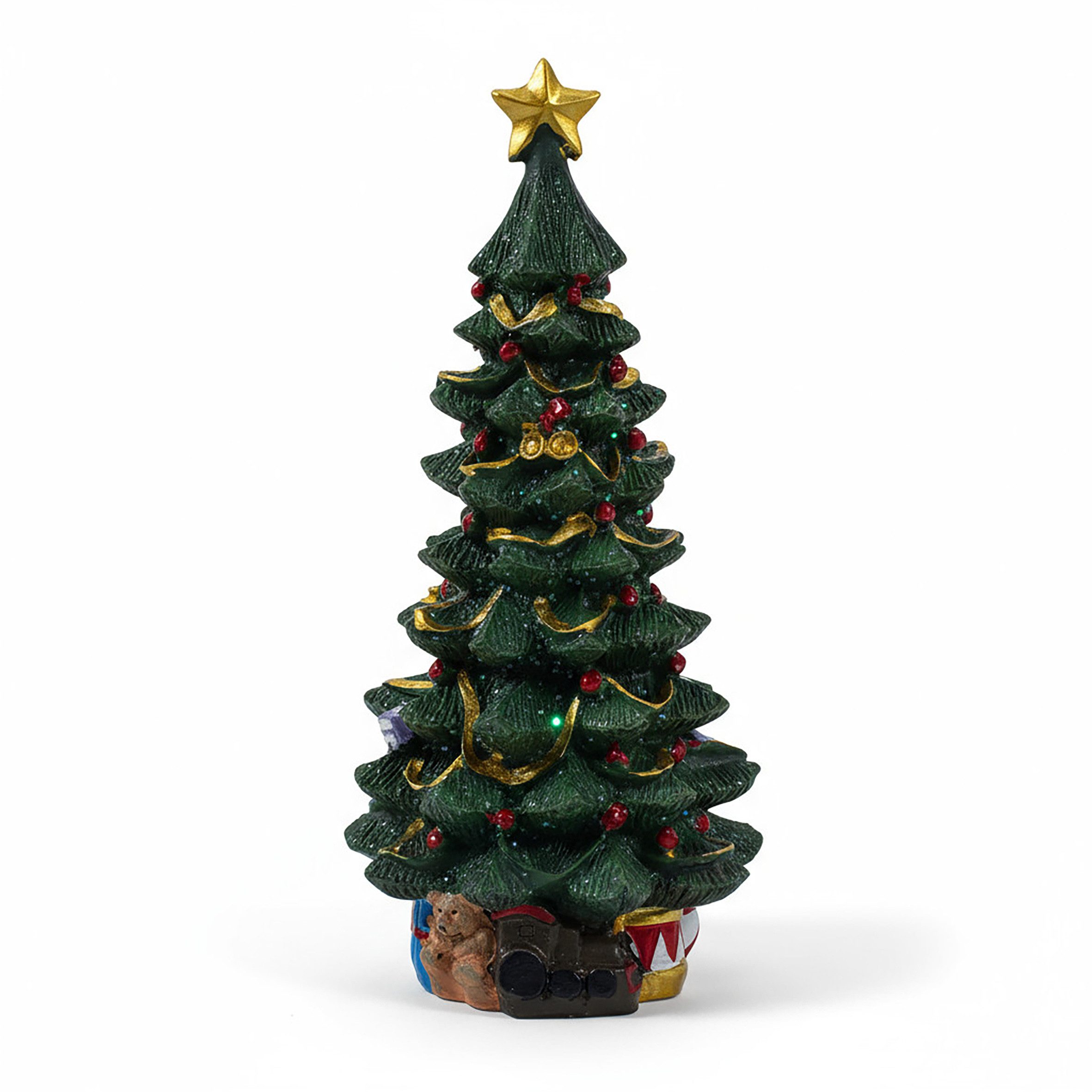 Spetebo Dekofigur Porzellan Weihnachtsbaum dekoriert zum Hinstellen - 25 cm (Anzahl, 1 St., Stück), jedes Jahr wieder einsetzbar