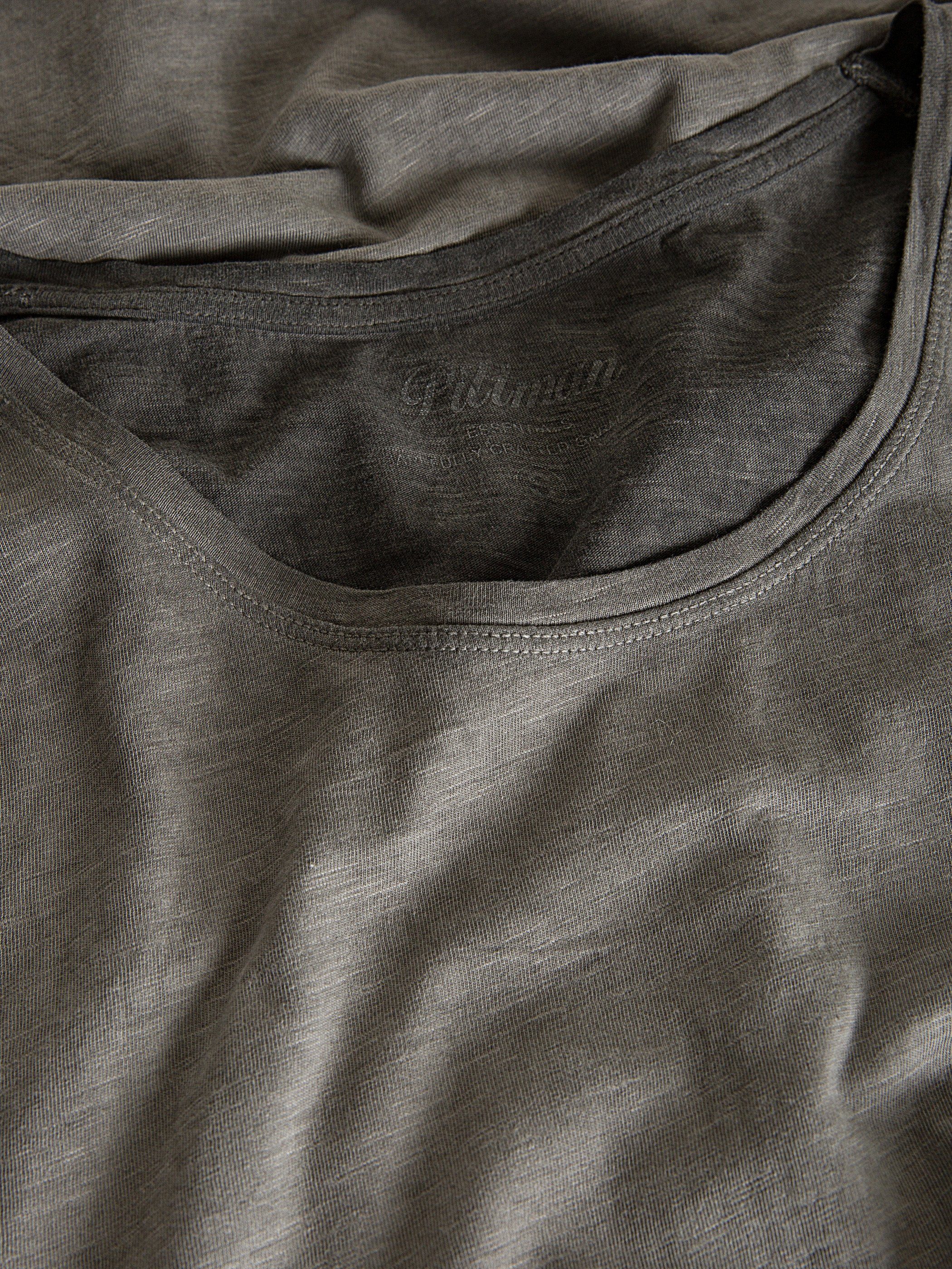 180403) gull Grau (dark Crew Tee gray Basic Oversize Shredder (1-tlg) T-Shirt Pittman Washed Neck