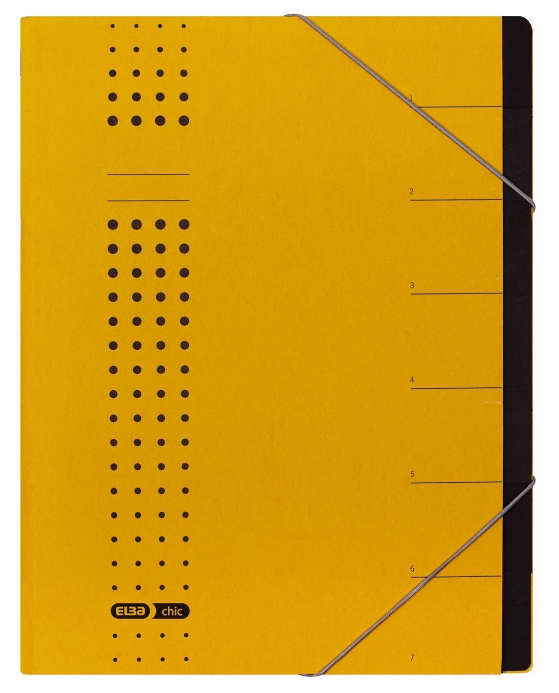 ELBA Schreibmappe Karton gelb, ELBA A4 chic-Ordnungsmappe, 1-7, Fächer