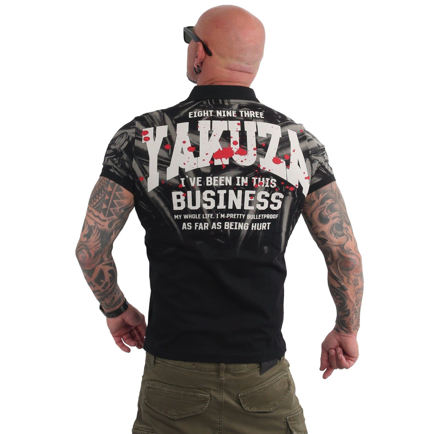 YAKUZA schwarz Poloshirt Business