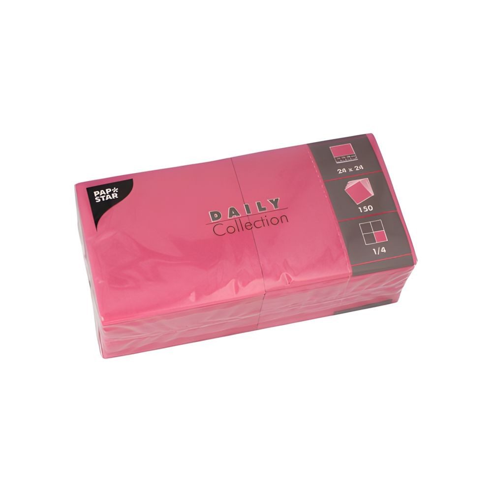 PAPSTAR Papierserviette Servietten DAILY Collection 1/4-Falz 24 cm x 24 cm fuchsia 150 Stk