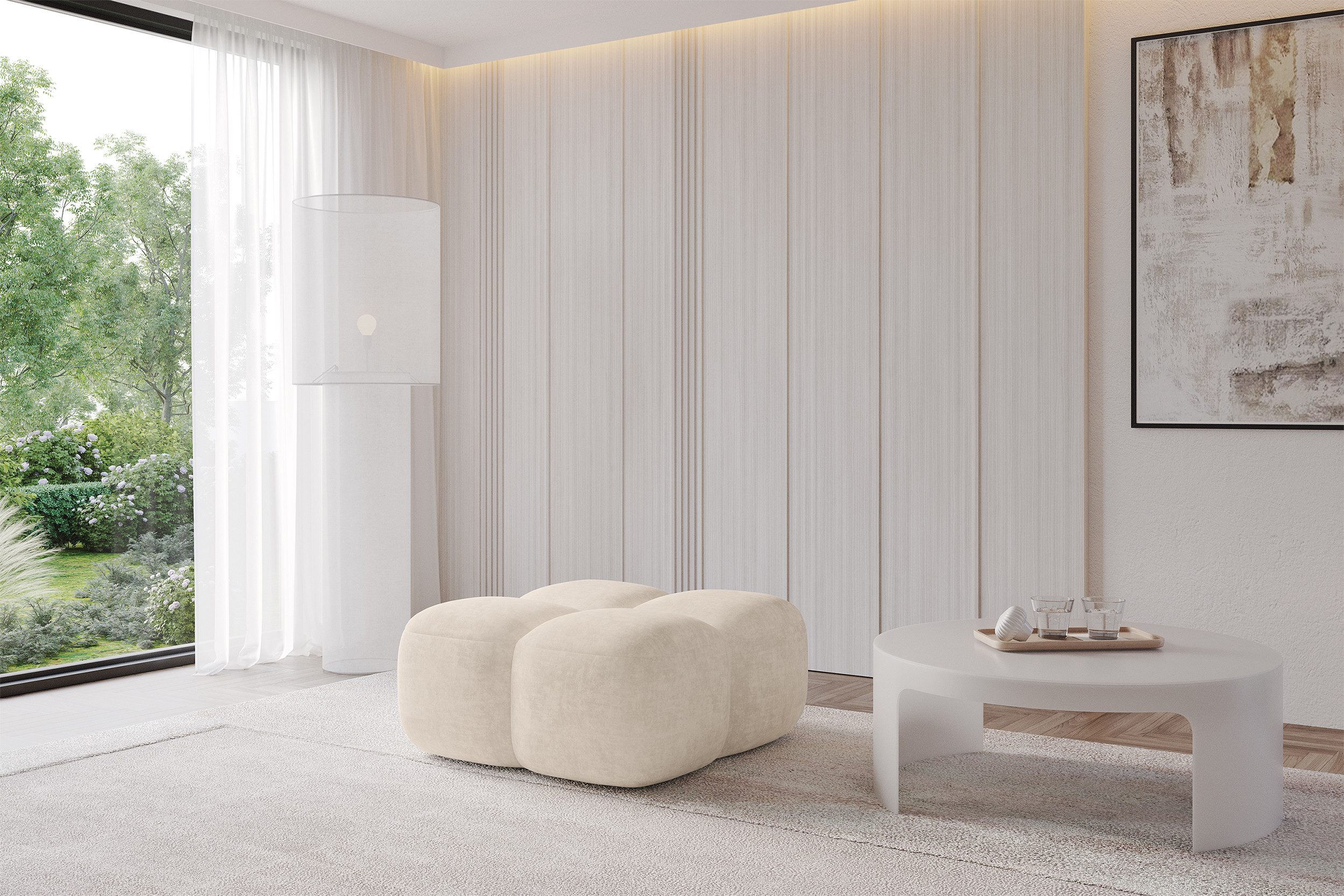 ALTDECOR Pouf Miko-Puf (Pouf Sitzsack-Hocker modularer 90x90x45), Indoor Poufs Sitzhocker Sitzkissen Fußhocker Relaxsessel Wohnzimmer