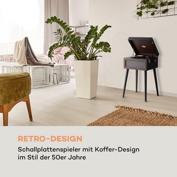 Auna Sarah Ann Plattenspieler (Riemenantrieb, Bluetooth, Schallplattenspieler Retro mit Lautsprecher Vinyl Plattenspieler)