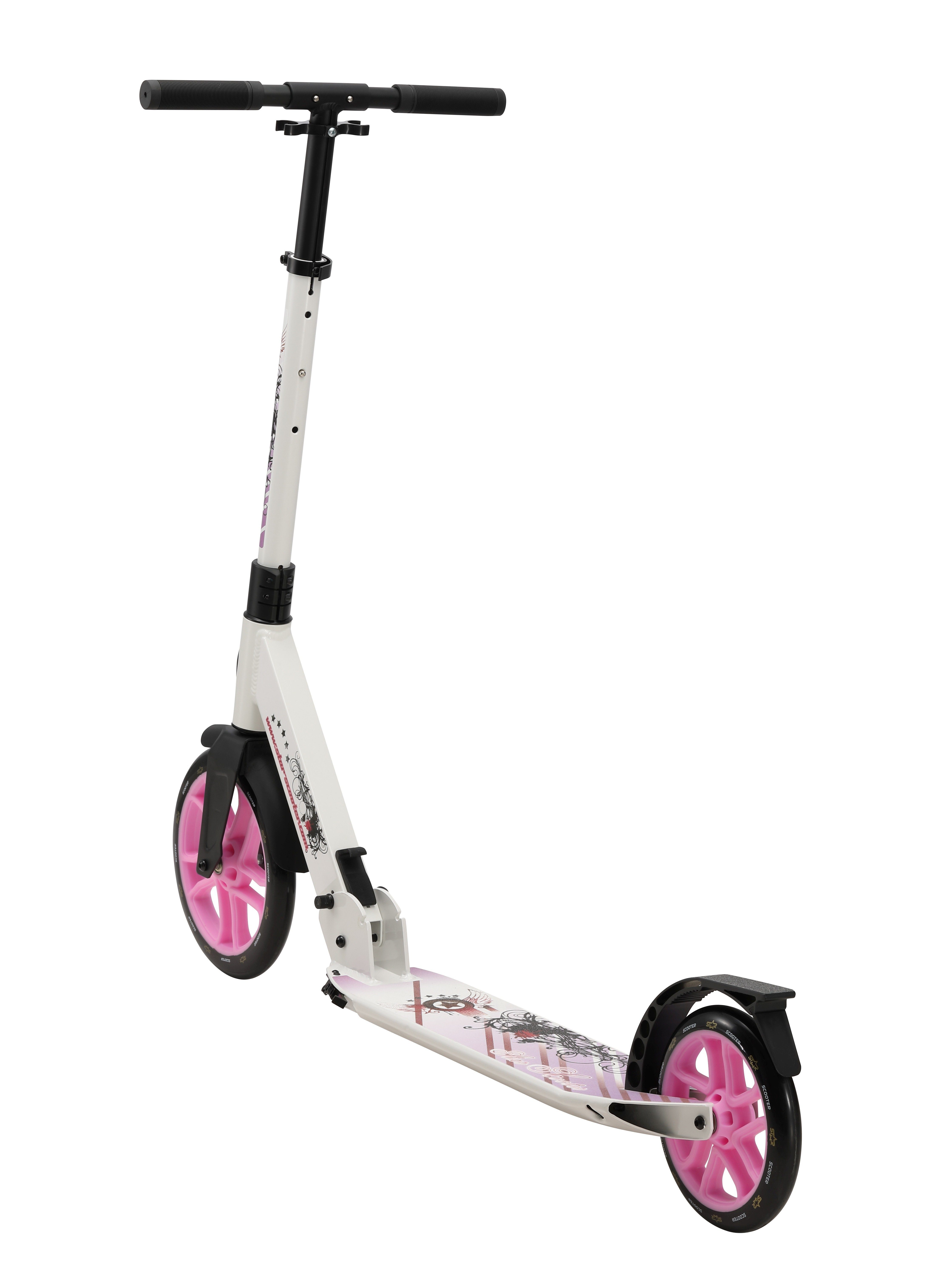 Star-Scooter Cityroller 255 mm, ab 8 Jahre, Kinder City Roller ab 158 cm, Jungen, Mädchen, Klappbar, Höhenverstellbar, Seitenständer, Aluminium