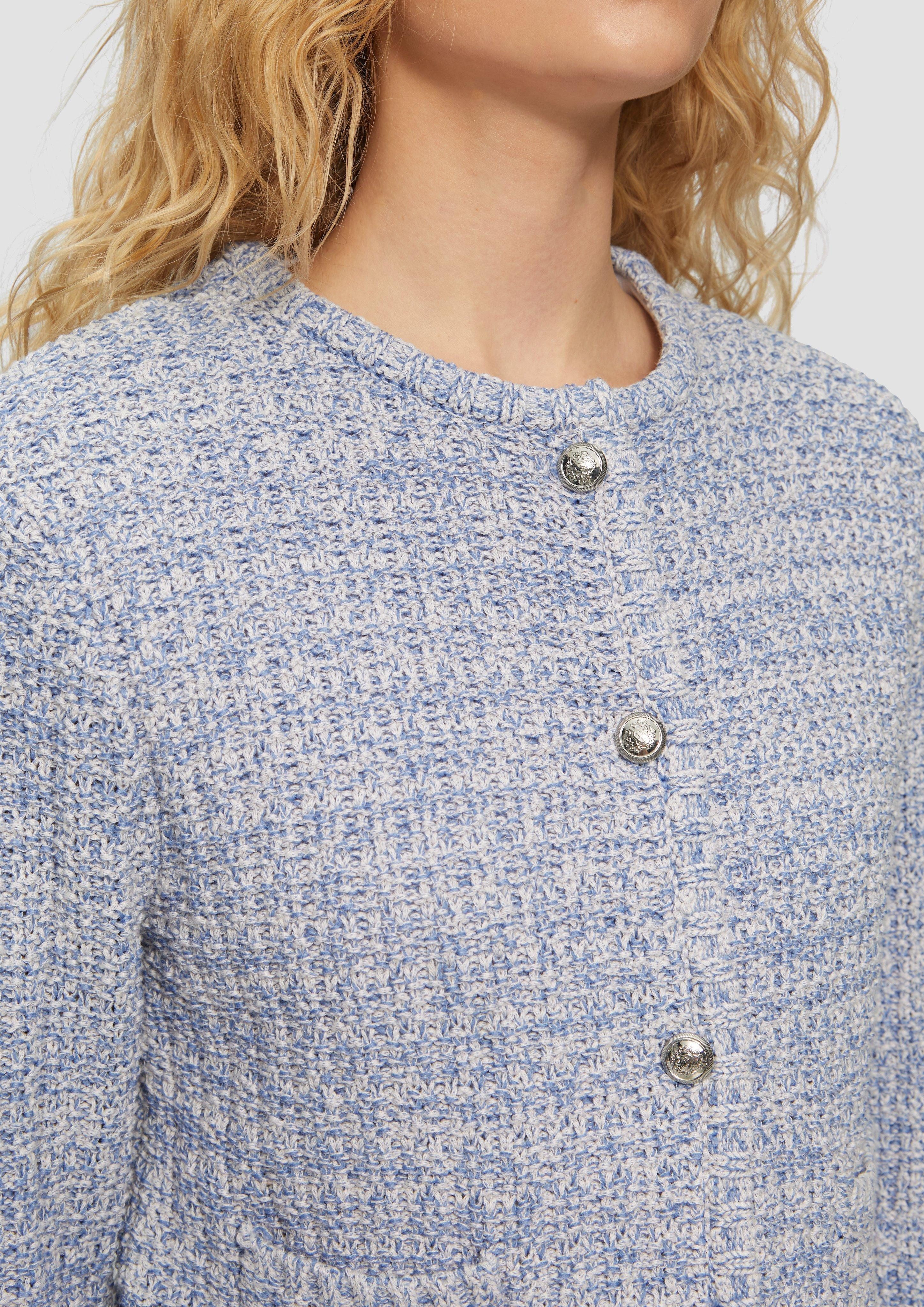 s.Oliver Strickjacke Strukturierte Strickjacke in Melange-Optik günstig online kaufen
