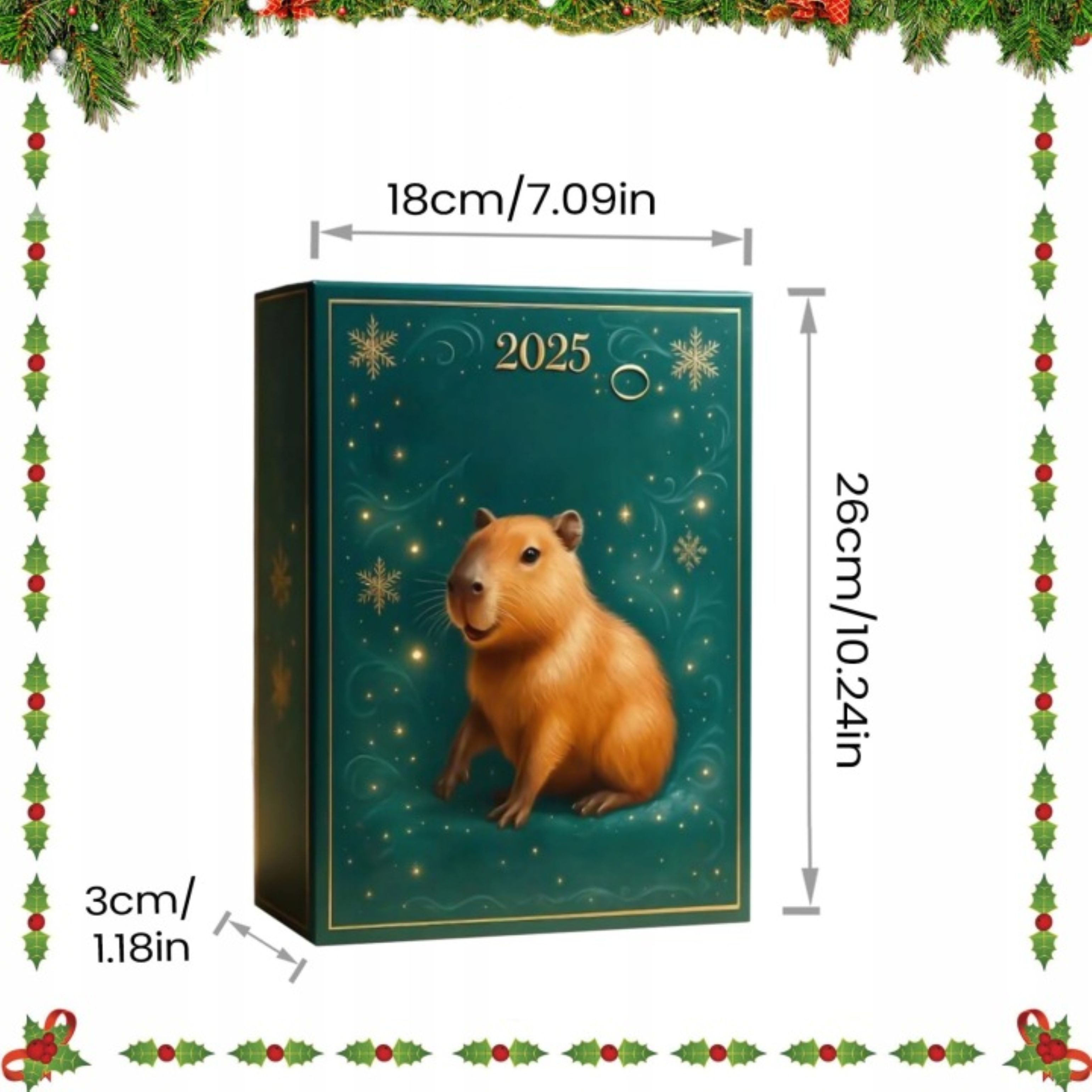 Festivalartikel Adventskalender Adventskalender Capybara 2D 24 Tage Weihnachtsdeko Geschenk (1-tlg) – Bild 2 von 4