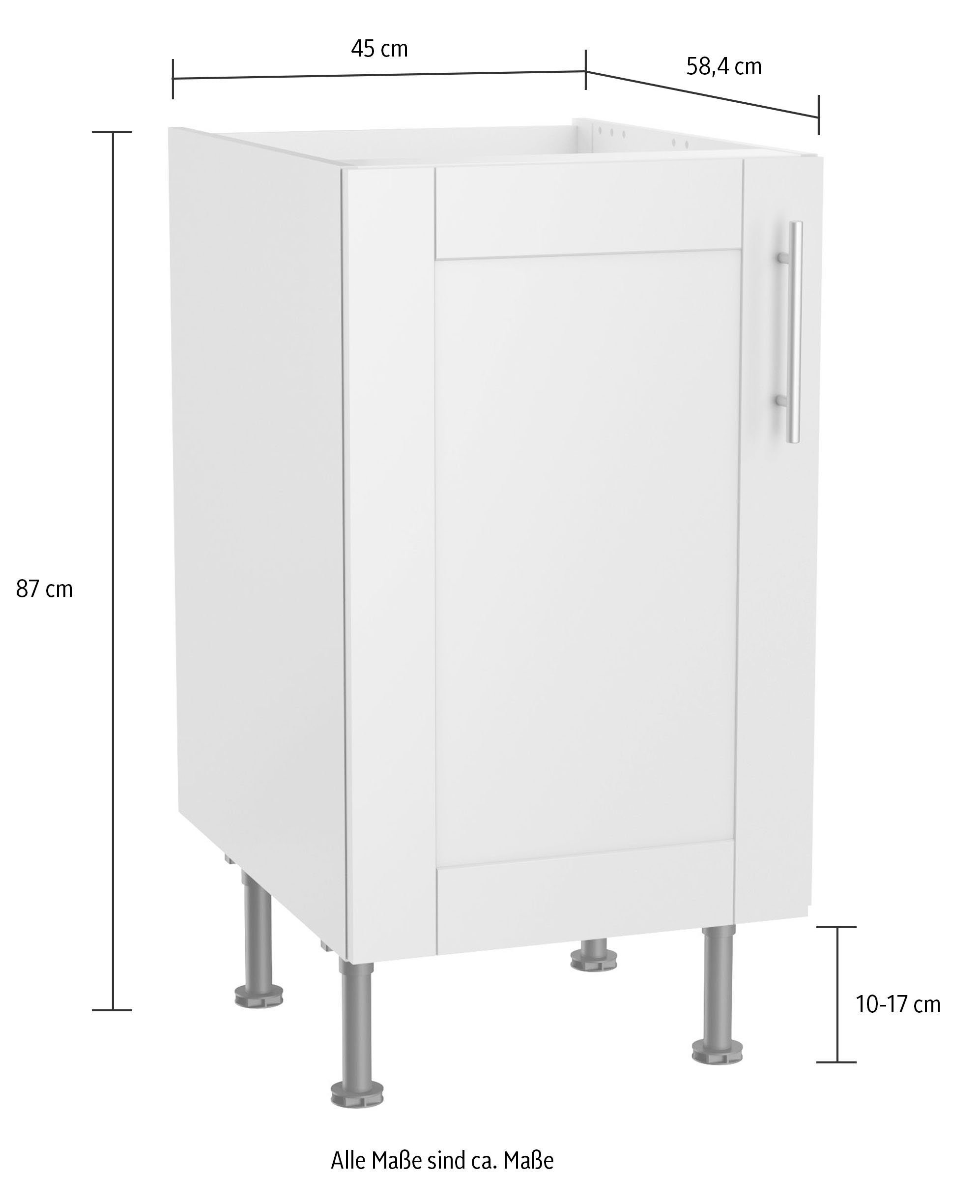 OPTIFIT Spülenschrank Ahus Breite 45 cm weiß weiß | matt/weiß