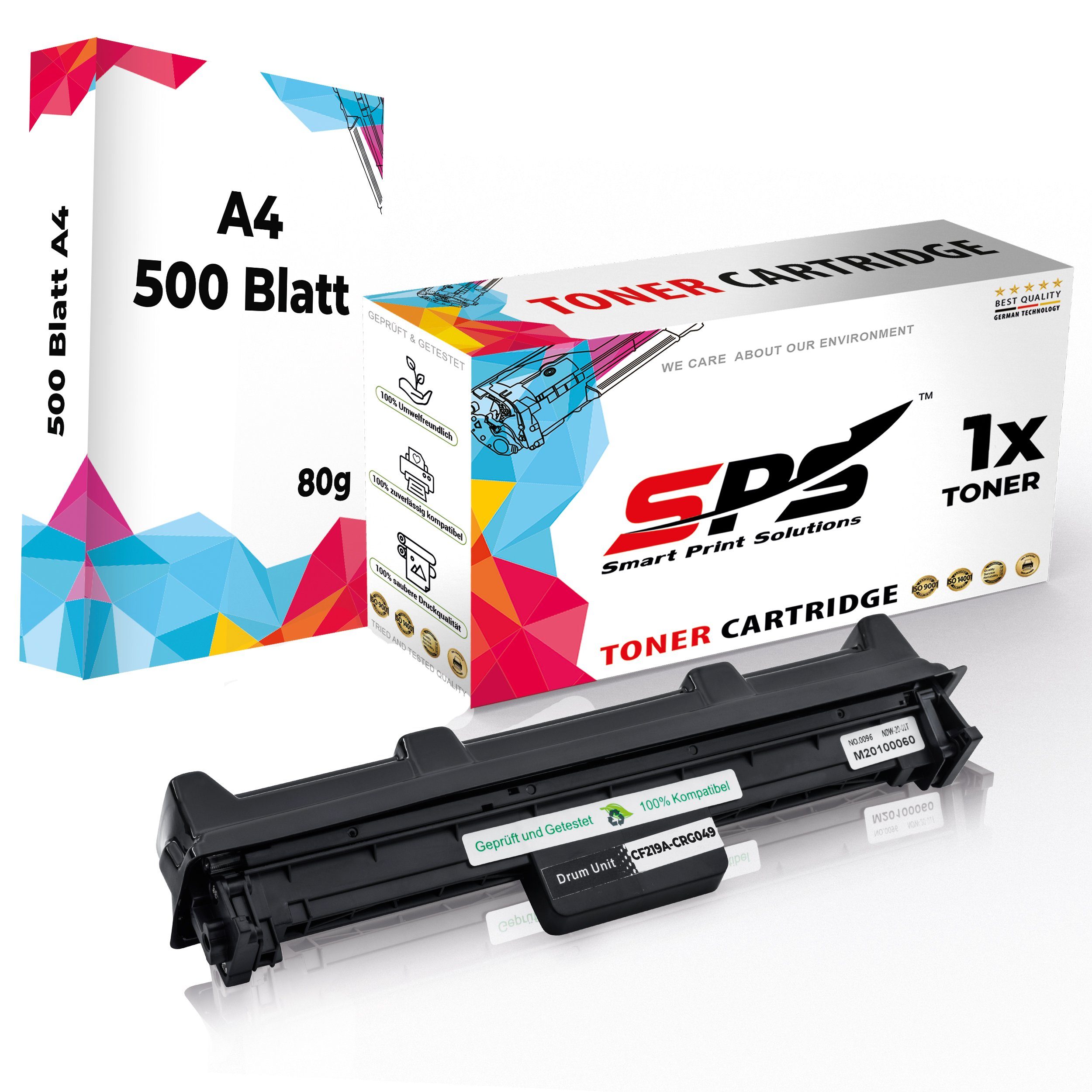 Schwarz A4 mit Trommel Laserjet, DIN 1x SPS 1x CF219A Druckerpapier, Kompatibel Toner Toner) Set (1er 19A Tonerkartusche für HP