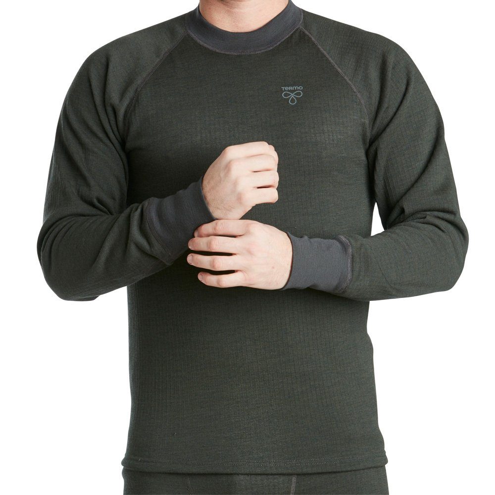 In einer Zeitschrift vorgestellt und ausverkauft! Termozeta Funktionsshirt Merino Longshirt TERMO Original Jumper- grau Wool 2.0 - Herren 