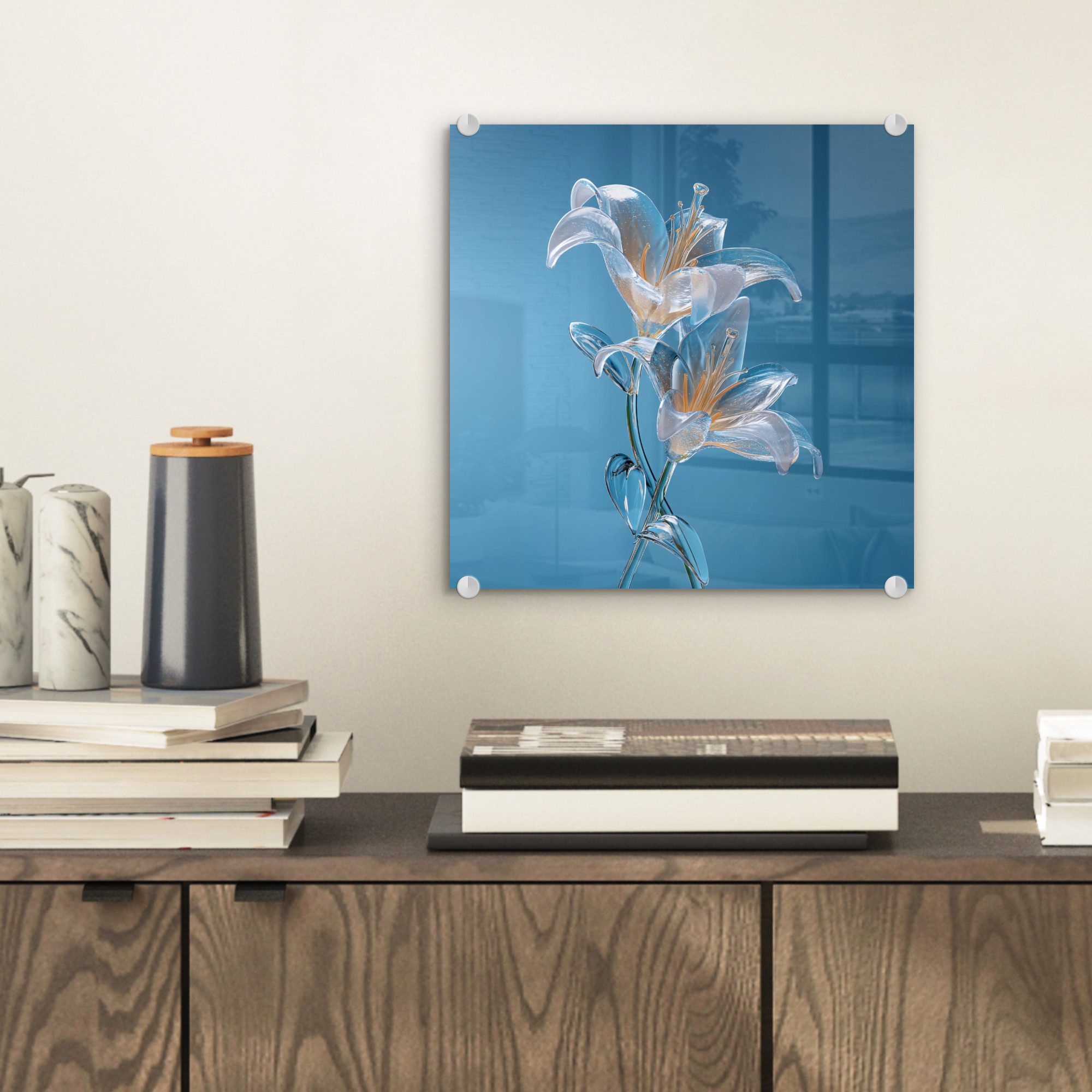MuchoWow Acrylglasbild Lilien - Blau - günstig online kaufen