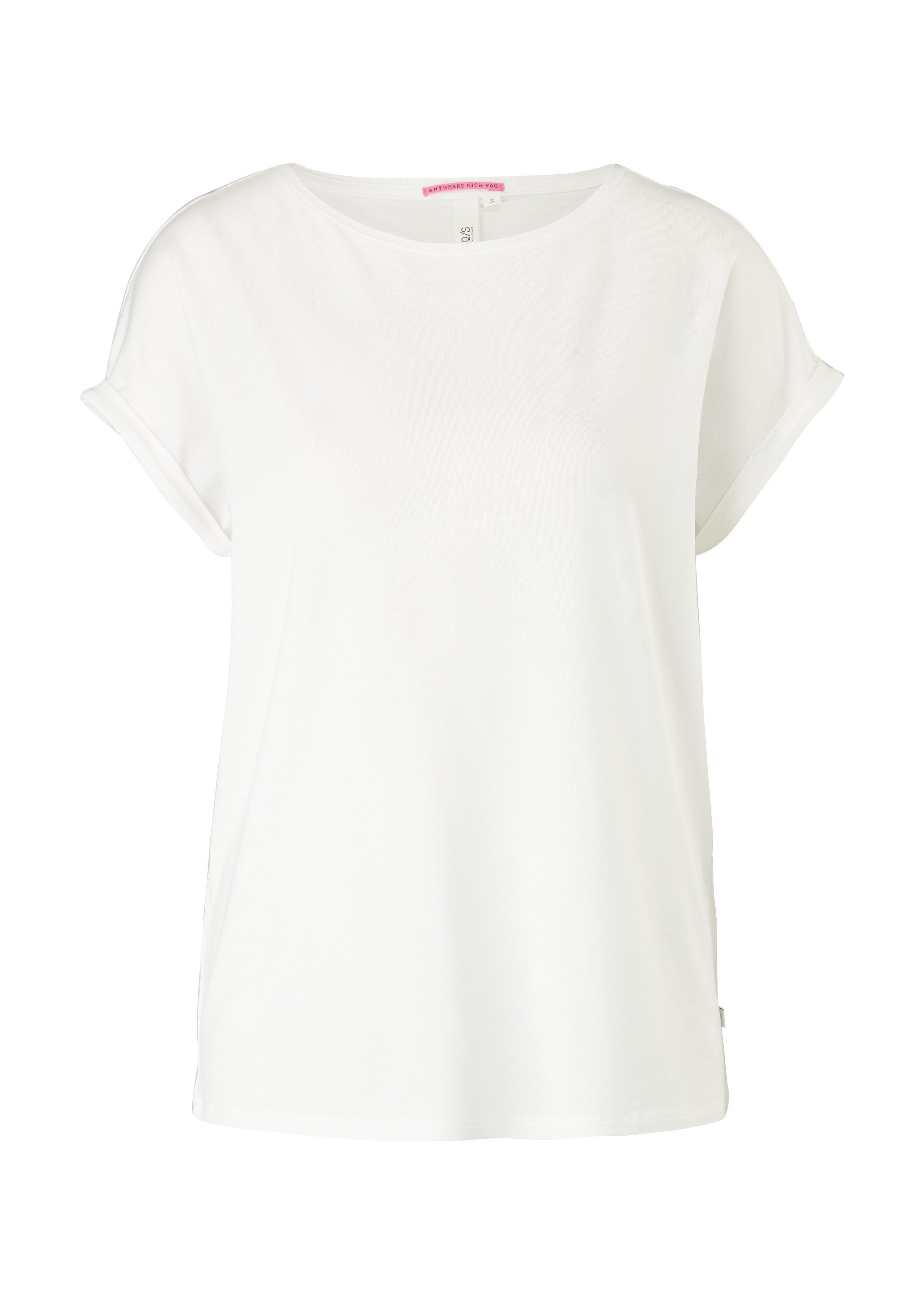 QS Kurzarmshirt T-Shirt Loose-Fit-Shirt im Lyocellmix günstig online kaufen
