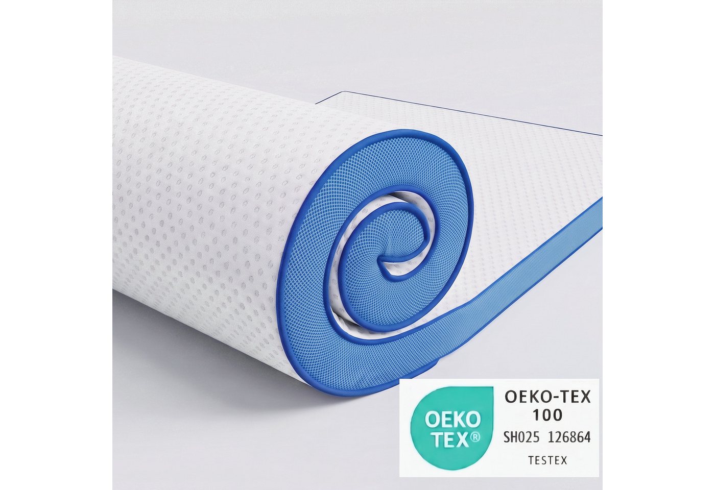 Totnz, Topper Matratzentopper 90X200cm, 120X200cm, 140X200cm, 160X200cm, 180X200cm, 7.5 cm hoch, Gel Memory Foam, (H2/H3, Ergonomisch, Waschbar, OEKO‑TEX®-zertifiziert), für Seiten-/Rücken-/Bauchschläfer