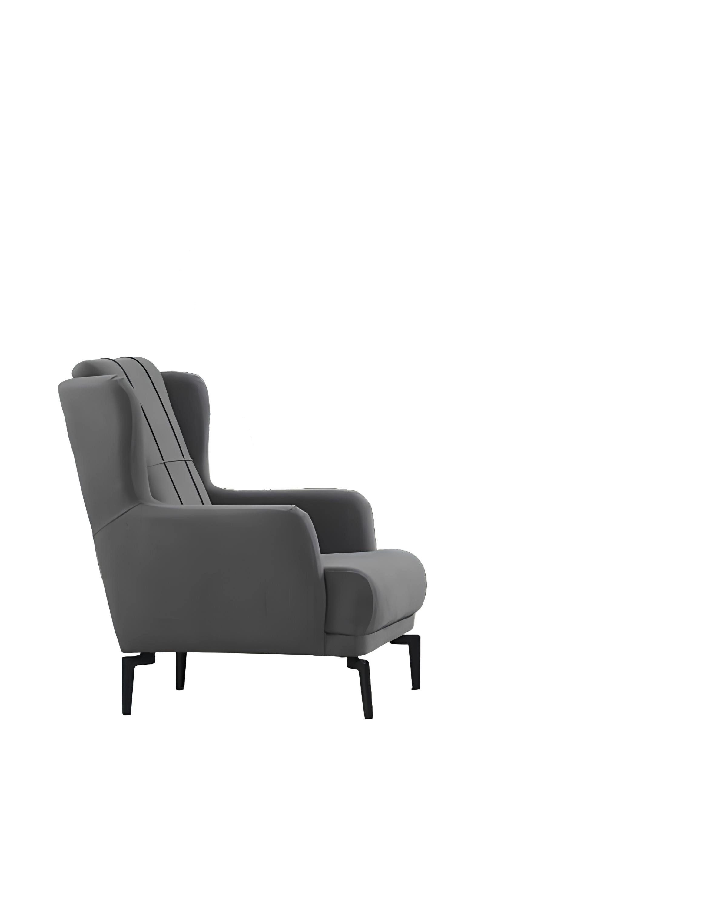 Sessel Polstersessel Sitzer Sessel Stoff Wohnzimmer Design Grau Einsitzer