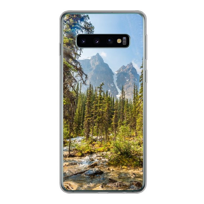 MuchoWow Handyhülle Nordamerikanischer Wald am Moraine Lake in Kanada Phone Case Handyhülle Samsung Galaxy S10 Silikon Schutzhülle