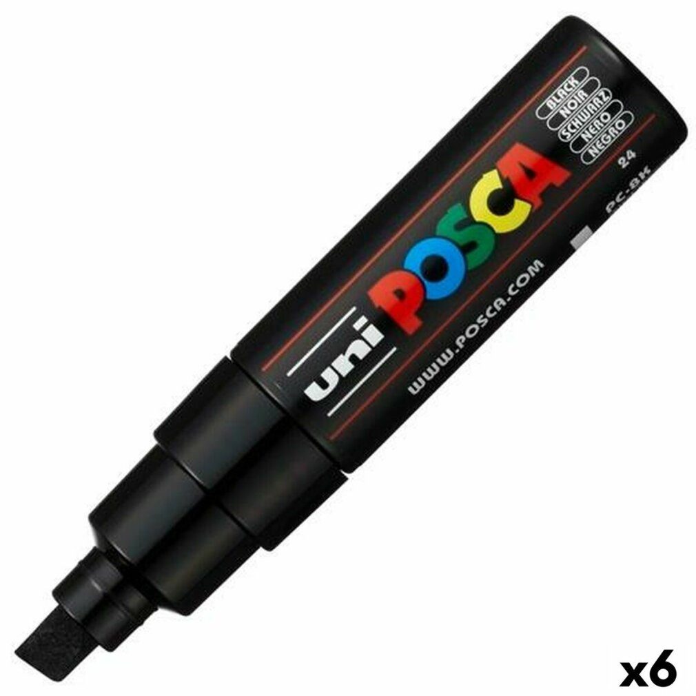 POSCA Marker Filzstifte PC-8K Schwarz 6 Stück