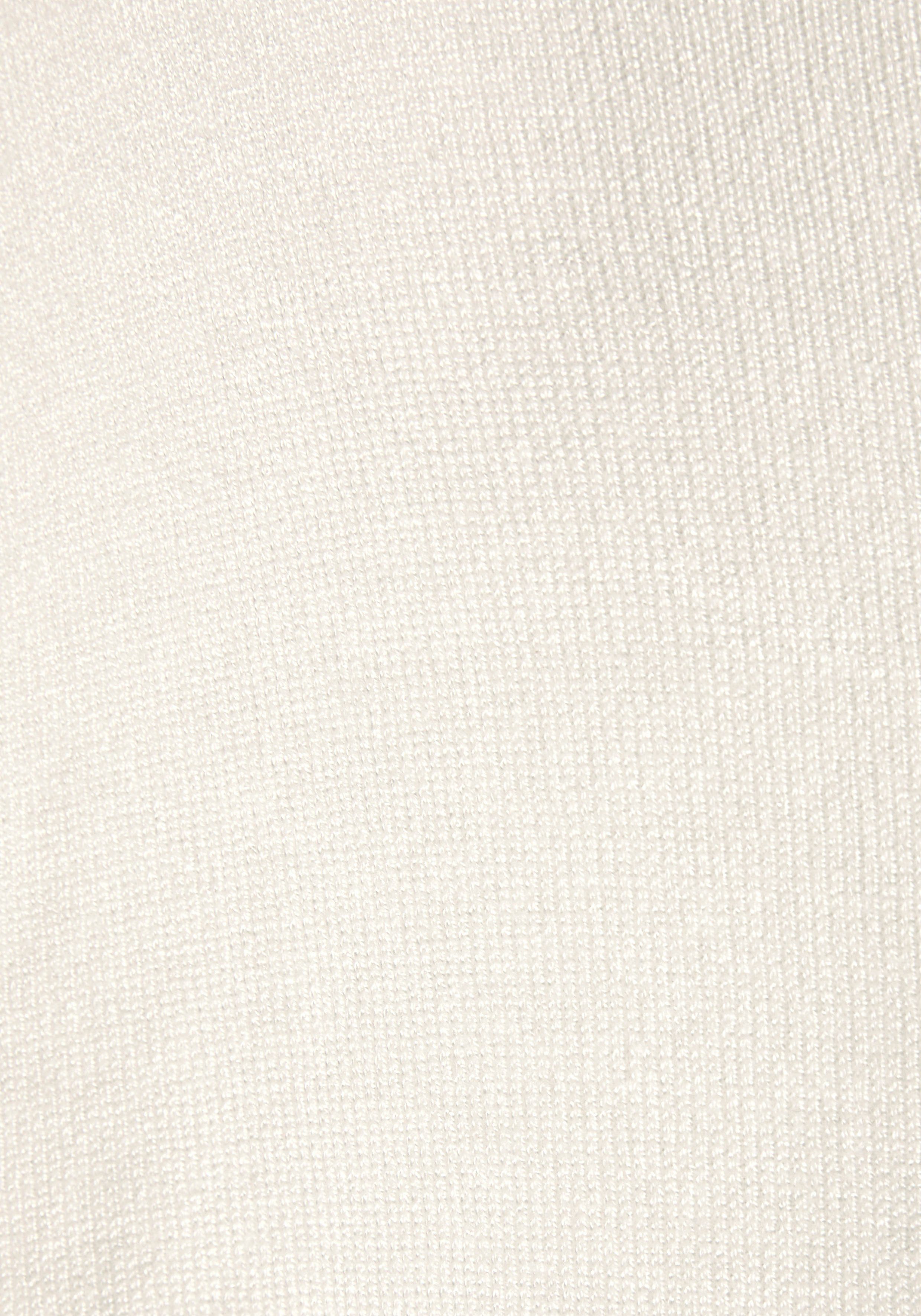 Vivance Kurzarmpullover mit Knopfleiste, Feinstrickqualität tragbar, beidseitig weiß 3/4-Pullover