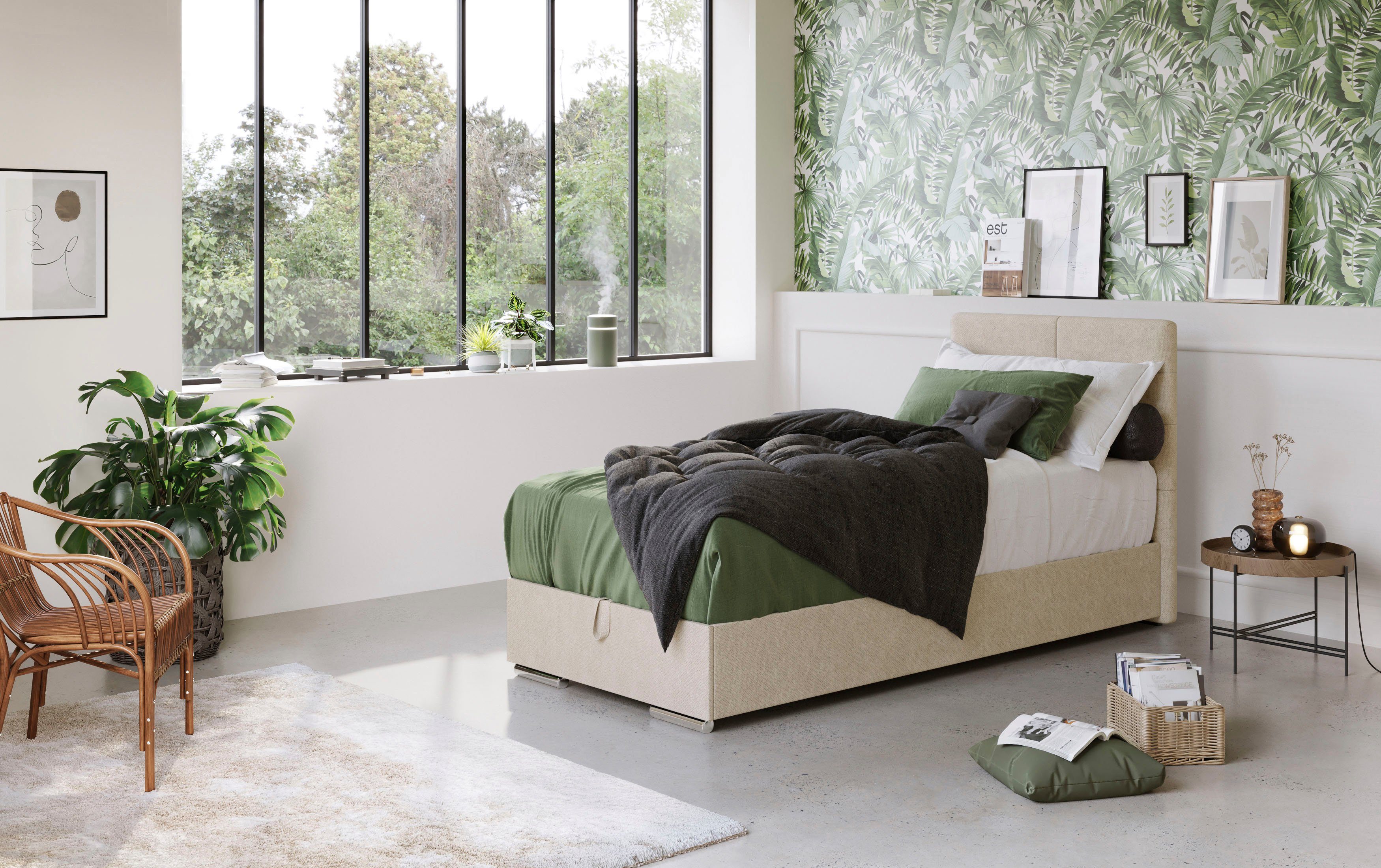 COTTA Boxspringbett Tom mit Bettkasten, Topper und Zierkissen, Bestseller, Unser Dauertiefpreis