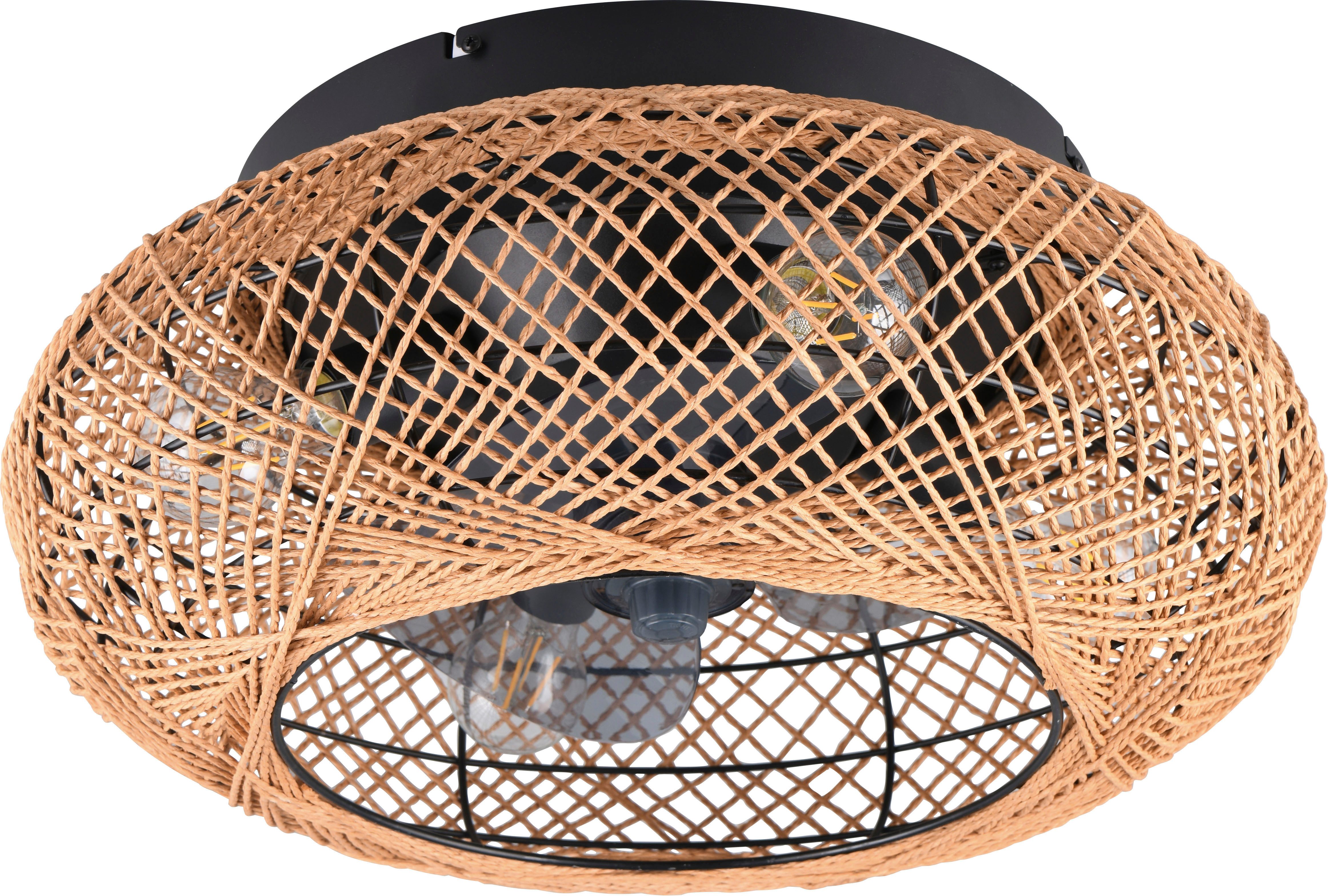 Reality Leuchten Deckenleuchte LILLESAND Deckenventilator mit Beleuchtung Fernbedienung Timer 3Stufen, Timerfunktion, Ventilatorfunktion, Leuchtmittel wechselbar, ohne Leuchtmittel, warmweiß - kaltweiß, Deckenventilator exkl. 4xE27 Leuchtmittel, Sommer- & Winterfunktion
