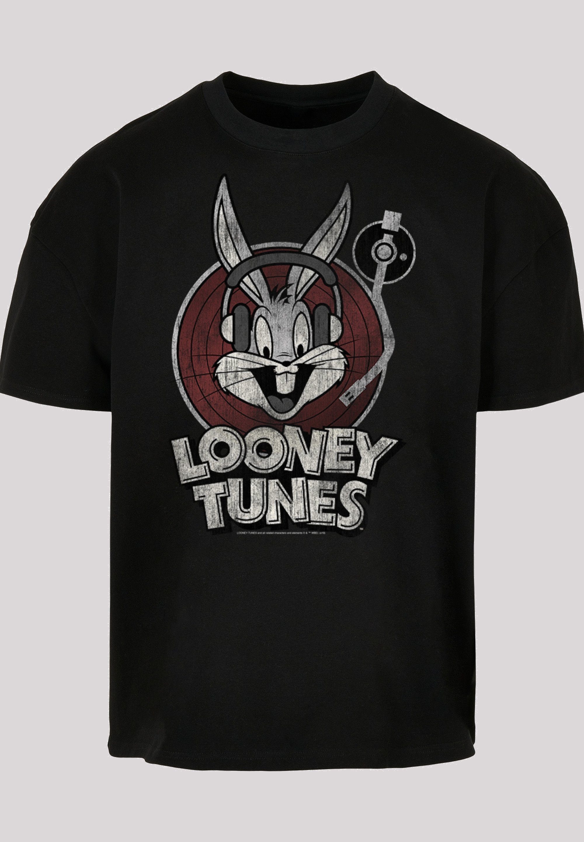 Kurzarmshirt Herren Looney Bunny Bugs (1-tlg) Box Tee Tunes with Heavy black Cotton Ultra F4NT4STIC