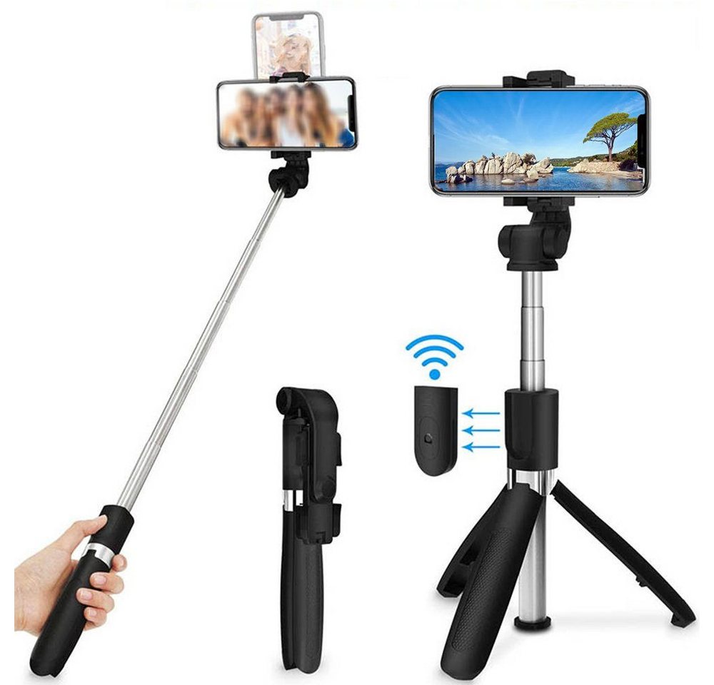 FELIXLEO Handy-Halterung Bluetooth Selfie-Stick Stativ Erweiterbar Stange Smartphone-Halterung, (1-tlg)