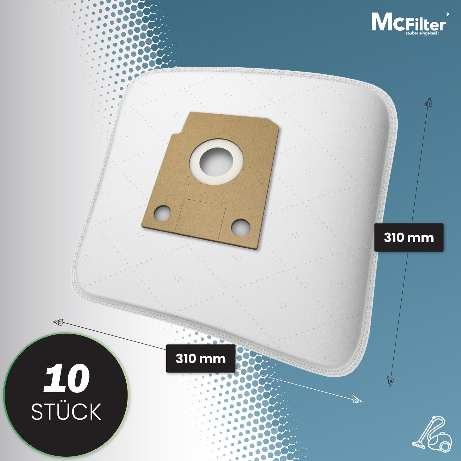 McFilter Staubsaugerbeutel 10 Stück oder 20 Stück, passend für Hoover Serien Alpina, Aria, Compact, Elite, Pets, Sensotronic, SuperSprint, Vogue, uvm., 10 St., Alternative Swirl H 32, Menalux 3000, Fackelmann TopFilter 64290