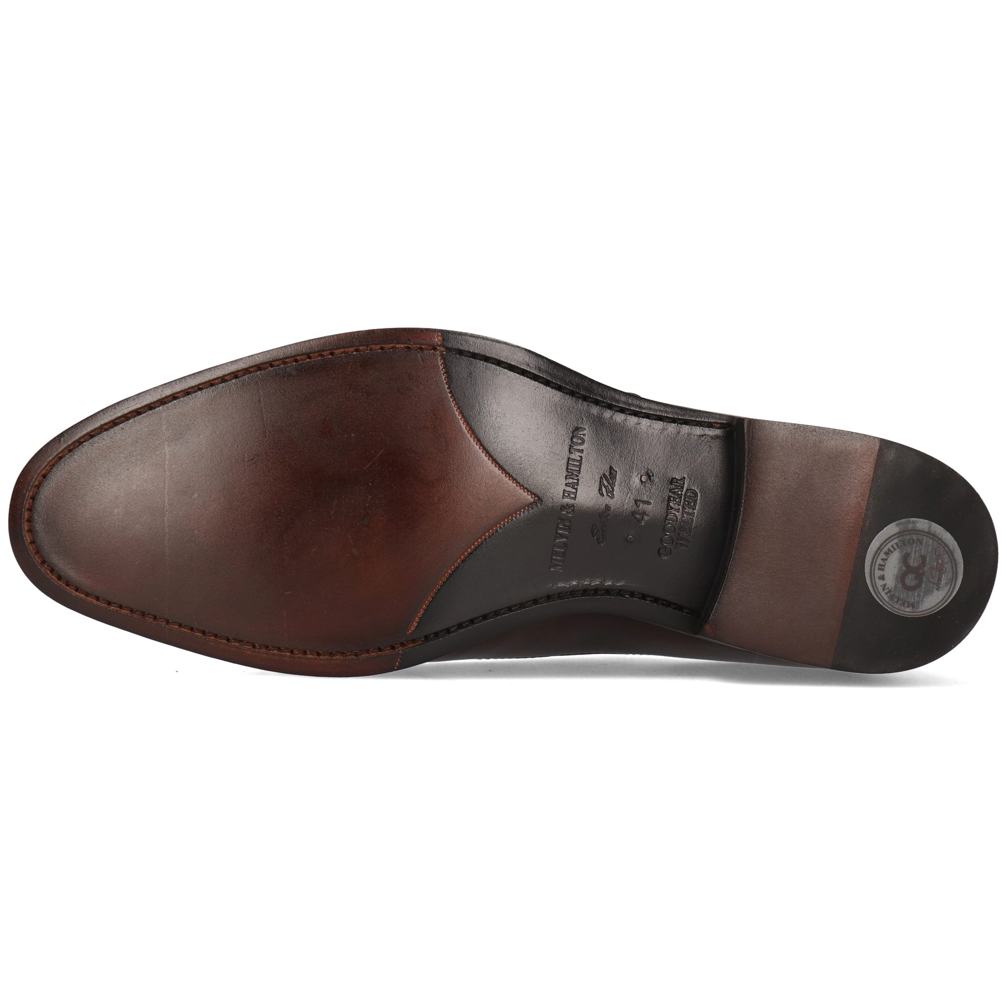 Melvin & Hamilton Benet 3 Leder-Monk Schuhe für Herren Schnürschuh Flache Absätze, Echtes Leder, Goodyear