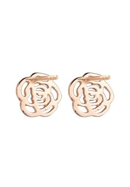 Elli Paar Ohrstecker Rose Blume Cut Out Floral Romantik rosé vergoldet, Blume, Rose