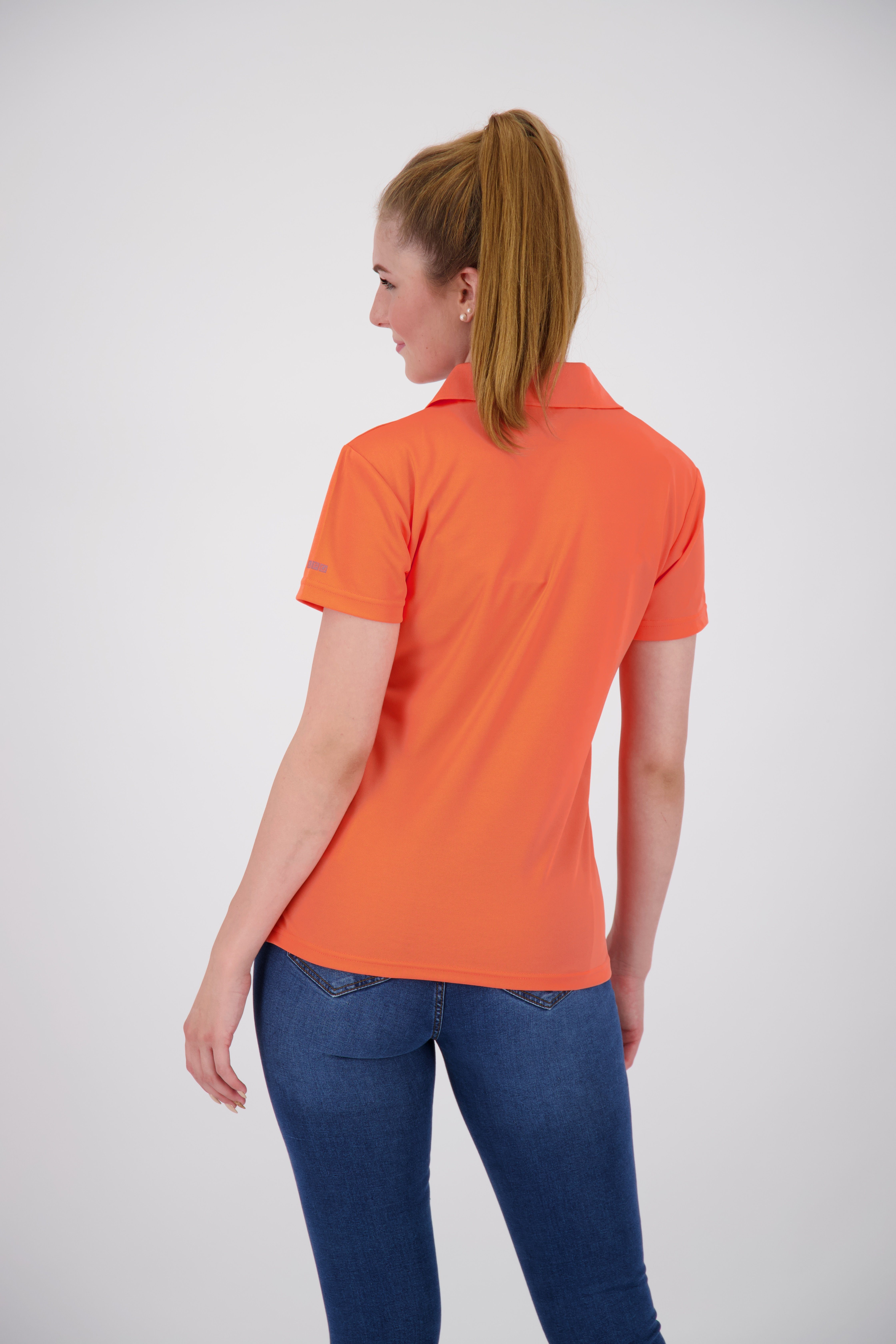 DEPROC Active Poloshirt HEDLEY WOMEN 100% Recycling aus II 3F-Funktions-Piqué Kunstfaser NEW orange