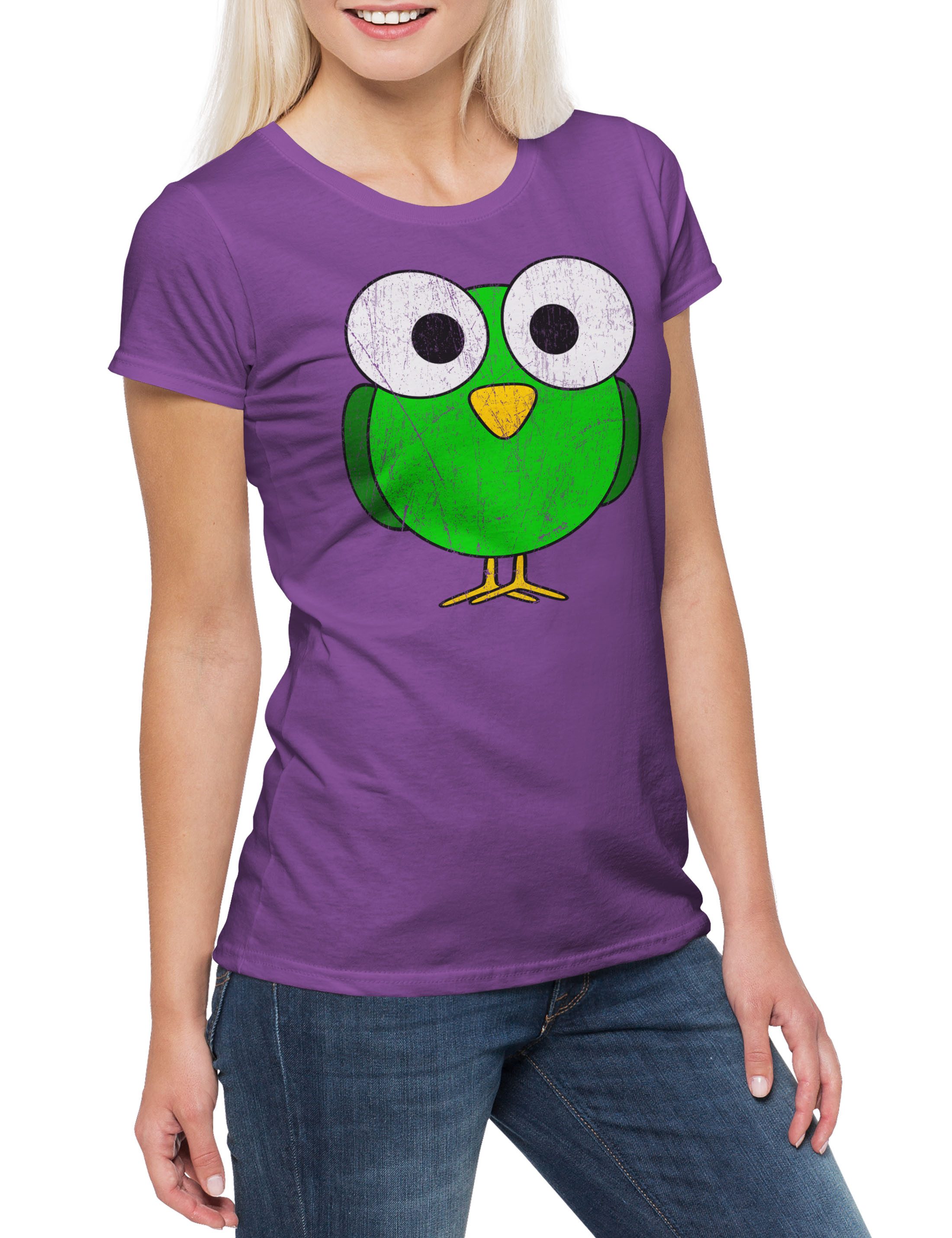Urban Backwoods Print-Shirt Cartoon Bird I Damen T-Shirt Sweet Cute Vogel Birdy Vögel Vogelzüchter (1-tlg) Ornithologie Vogelkunde Birds Toon