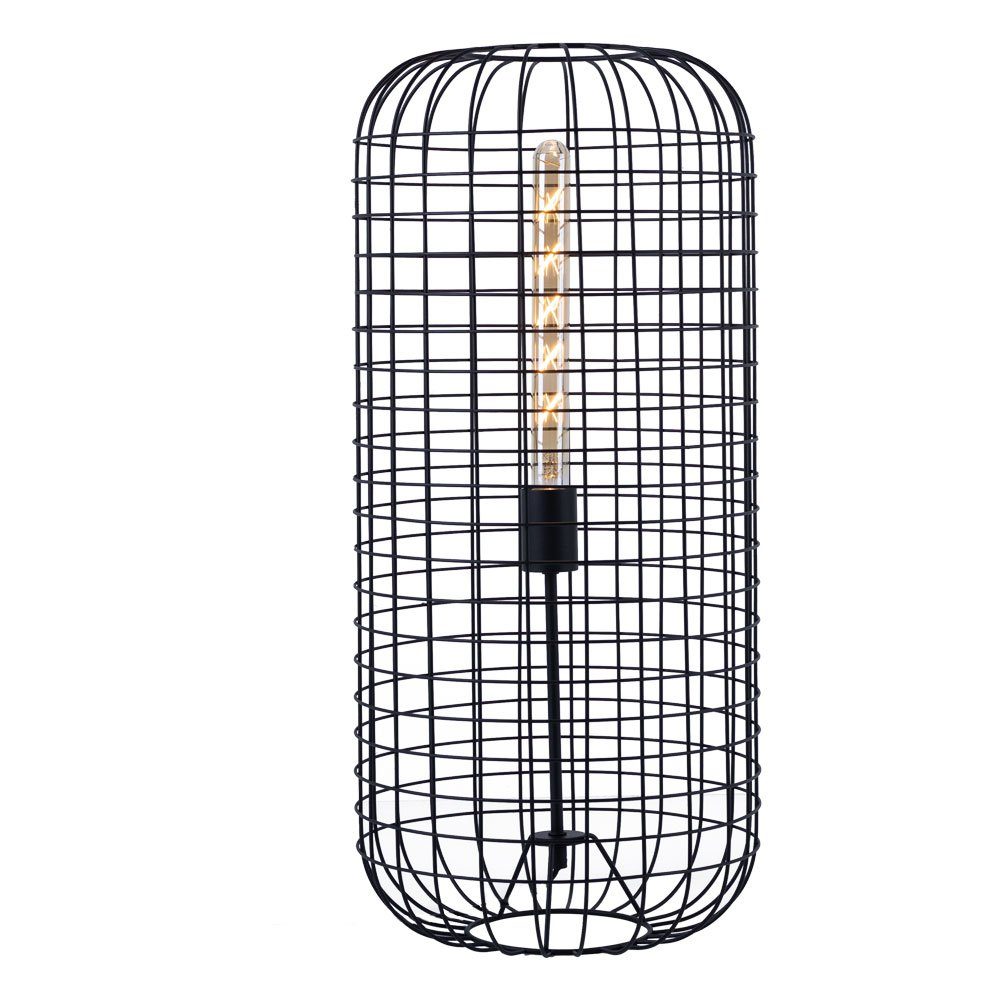 JUST LIGHT Tischleuchte, Leuchtmittel nicht inklusive, Tischlampe Tischleuchte Käfig schwarz rund Esszimmer Lampe