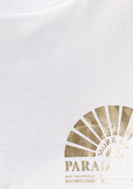 Tamaris T-Shirt Mit Elegantem Folienprint in Gold - NEUE KOLLEKTION
