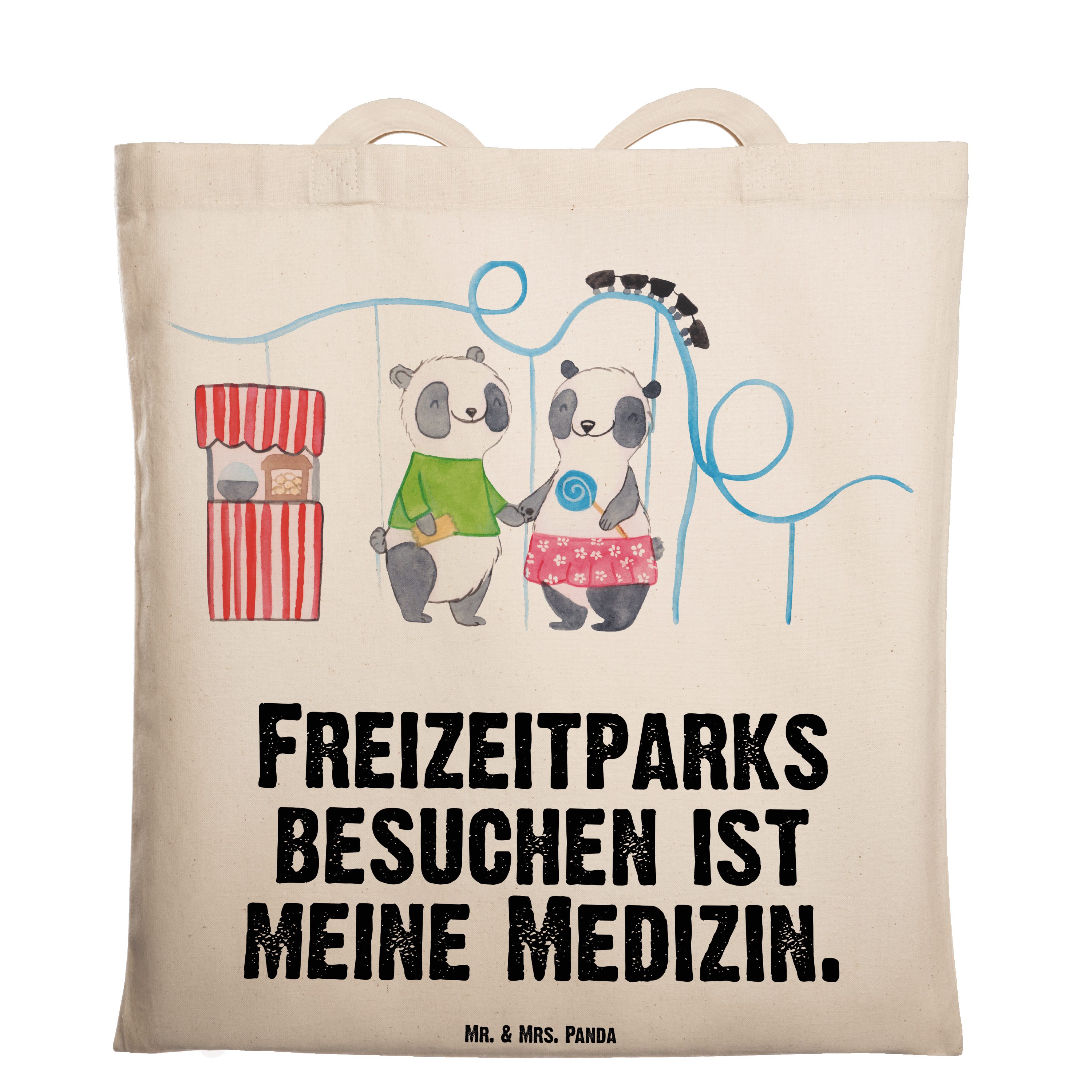 Freizeitpark - Mr. & Medizin Pandas Transparent (1-tlg) Mrs. Geschenk, Panda besuchen Tragetasche Beutel -