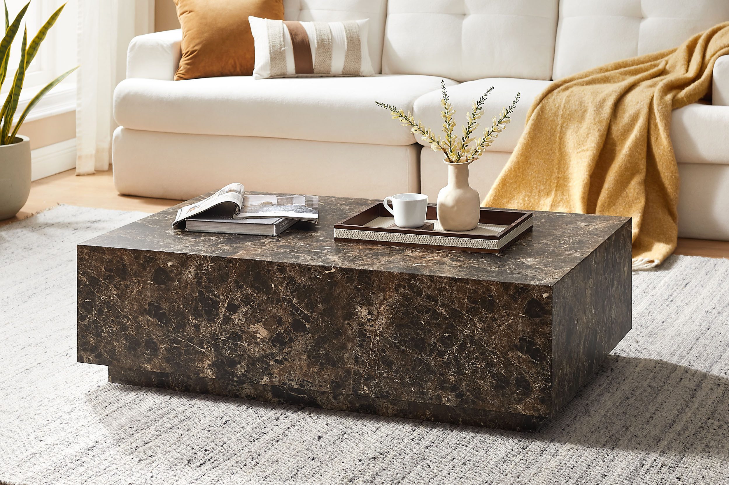 SalesFever Couchtisch Almeria Beistelltisch: Stilvoller Tisch 120/75 cm, re günstig online kaufen