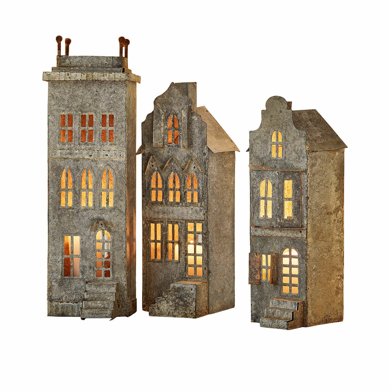 Mirabeau Windlicht Windlicht 3er Set Middlewich antikgrau (3er Set, 3er Set)