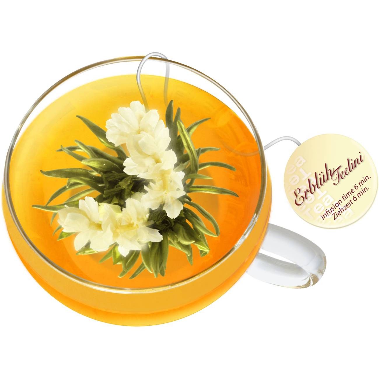 Creano Teeglas Jumbo-Tasse 450ml mit Sieb plus 2x Teelini, Glas, 1x Glas und 2x Teelini