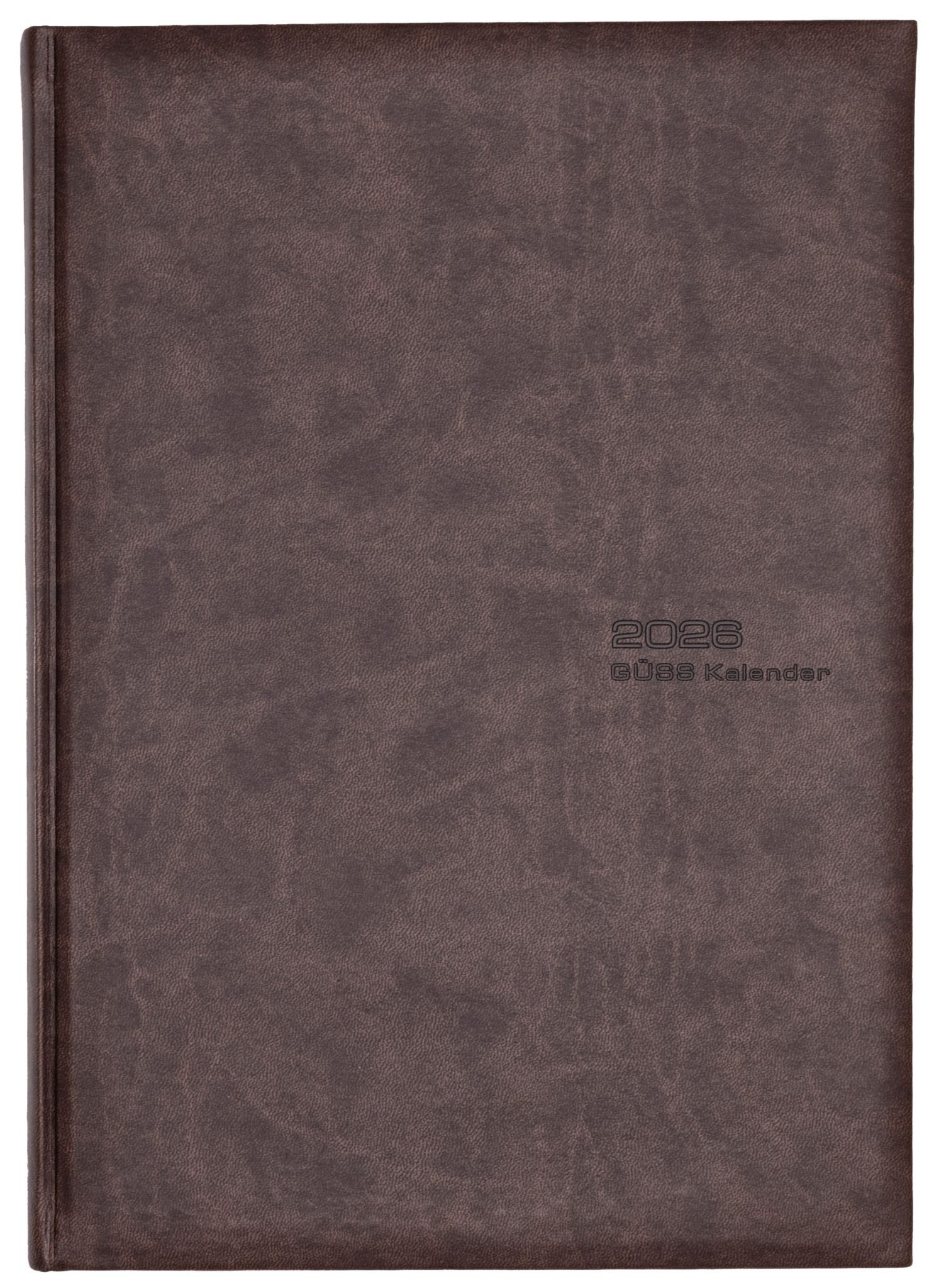 GSS Terminkalender 2026 Güss Praxis-Timer A4 Einband Tucson braun 1 Tag = 1 Seite