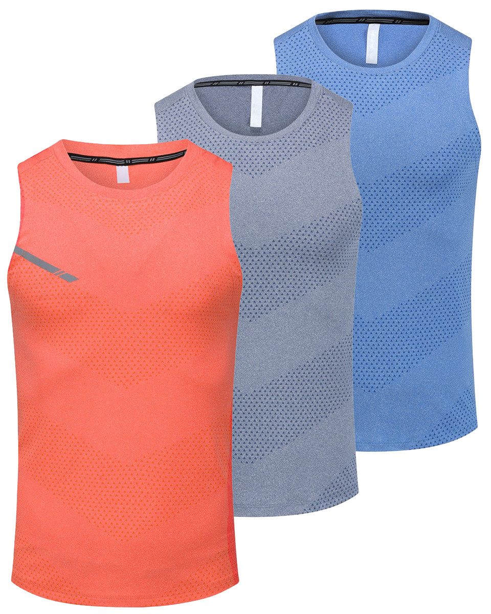 Allthemen Tanktop (3er-Pack) 3er Pack Herren Schnelltrocknendes Fitness Shirt