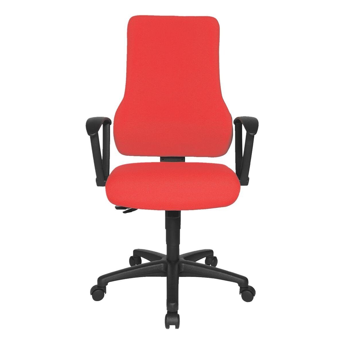 TOPSTAR Schreibtischstuhl Top-Point SY, mit Flachsitz und Synchronmechanik, (ohne Armlehnen) rot