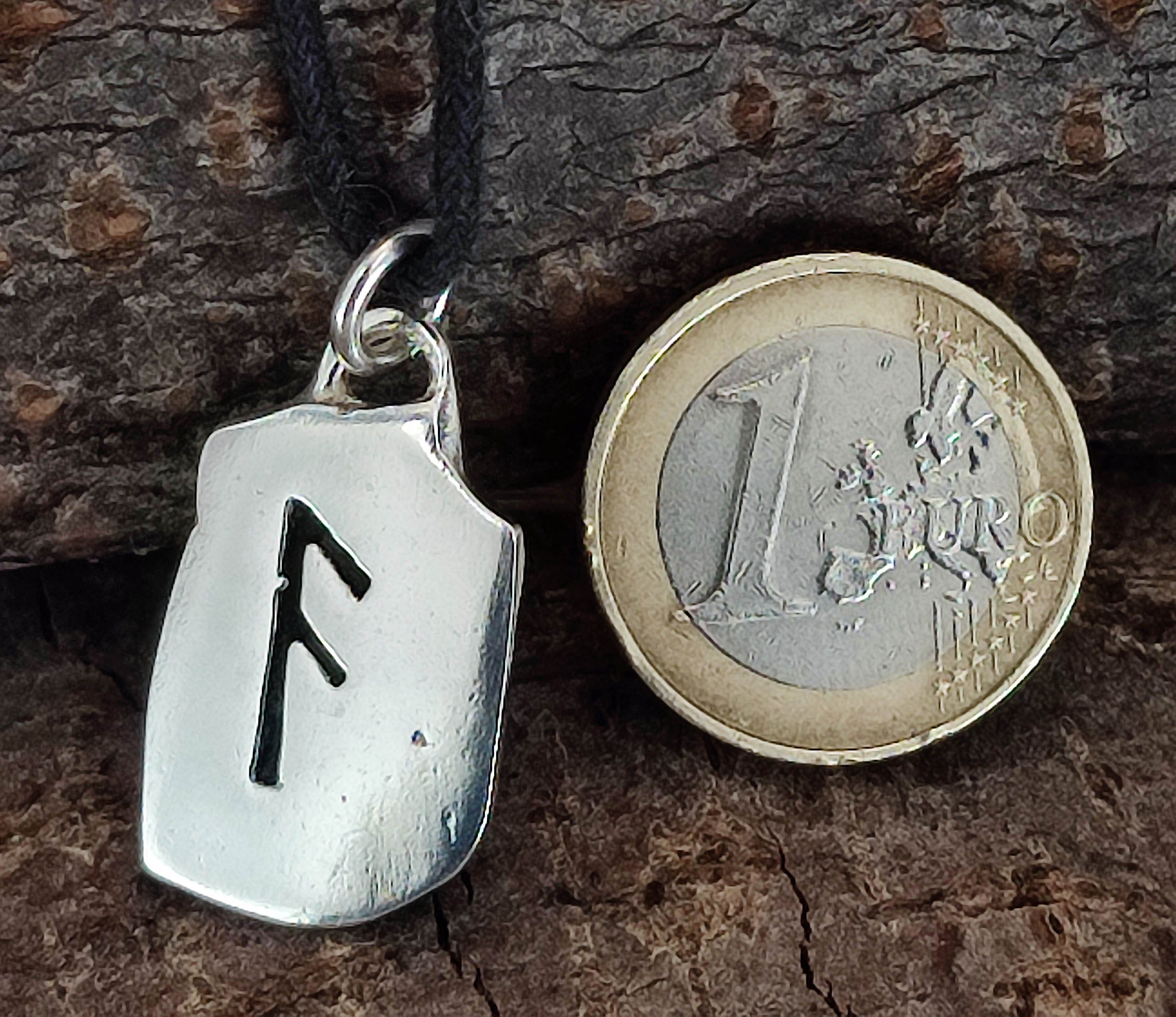 Kiss of Leather Kettenanhänger Ansur Sterling / A Silber Rune Ansuz Buchstabe 925