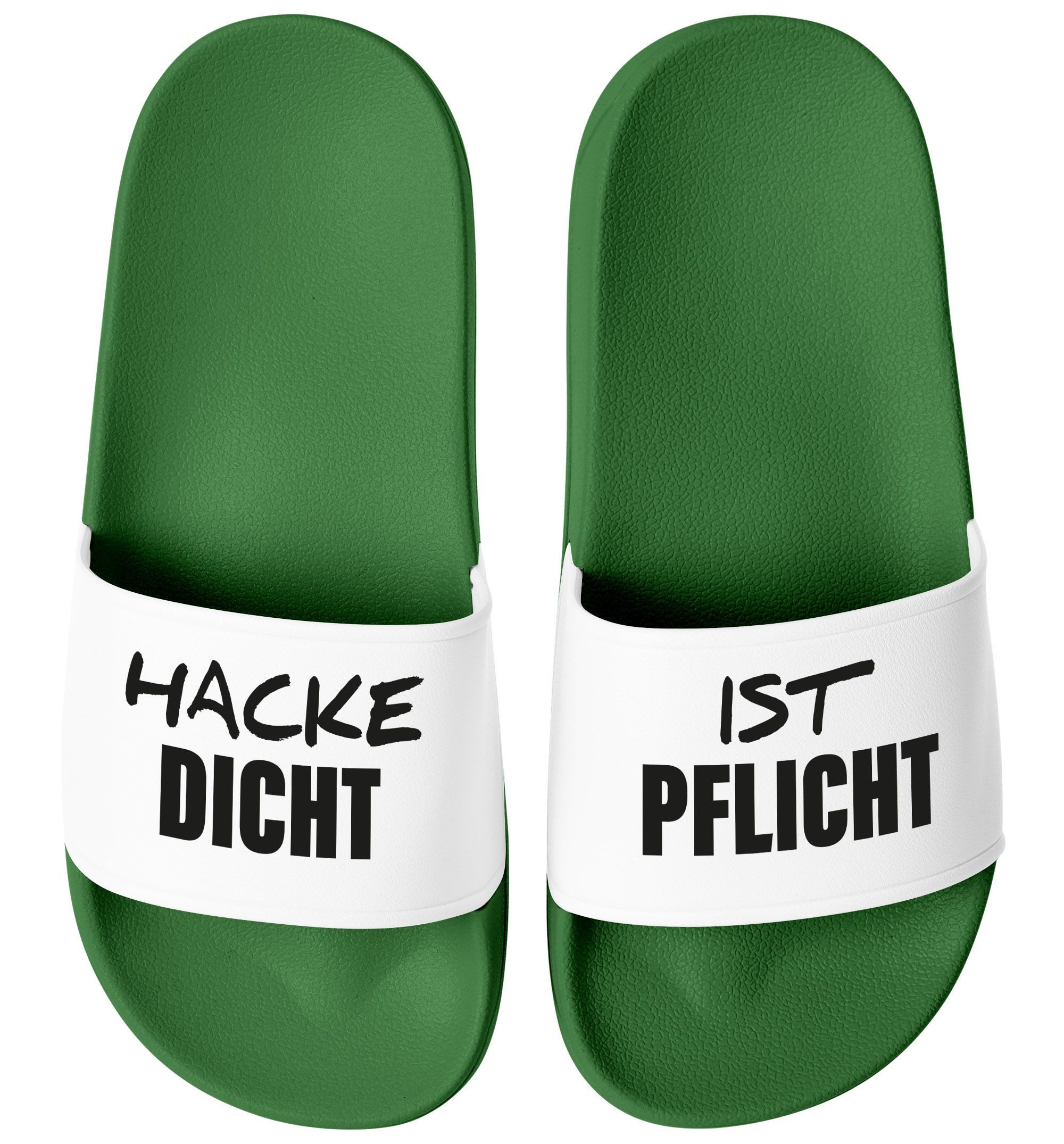 MoonWorks Badeschlappen Badelatschen Unisex mit Aufdruck Hacke Dicht ist Badesandale