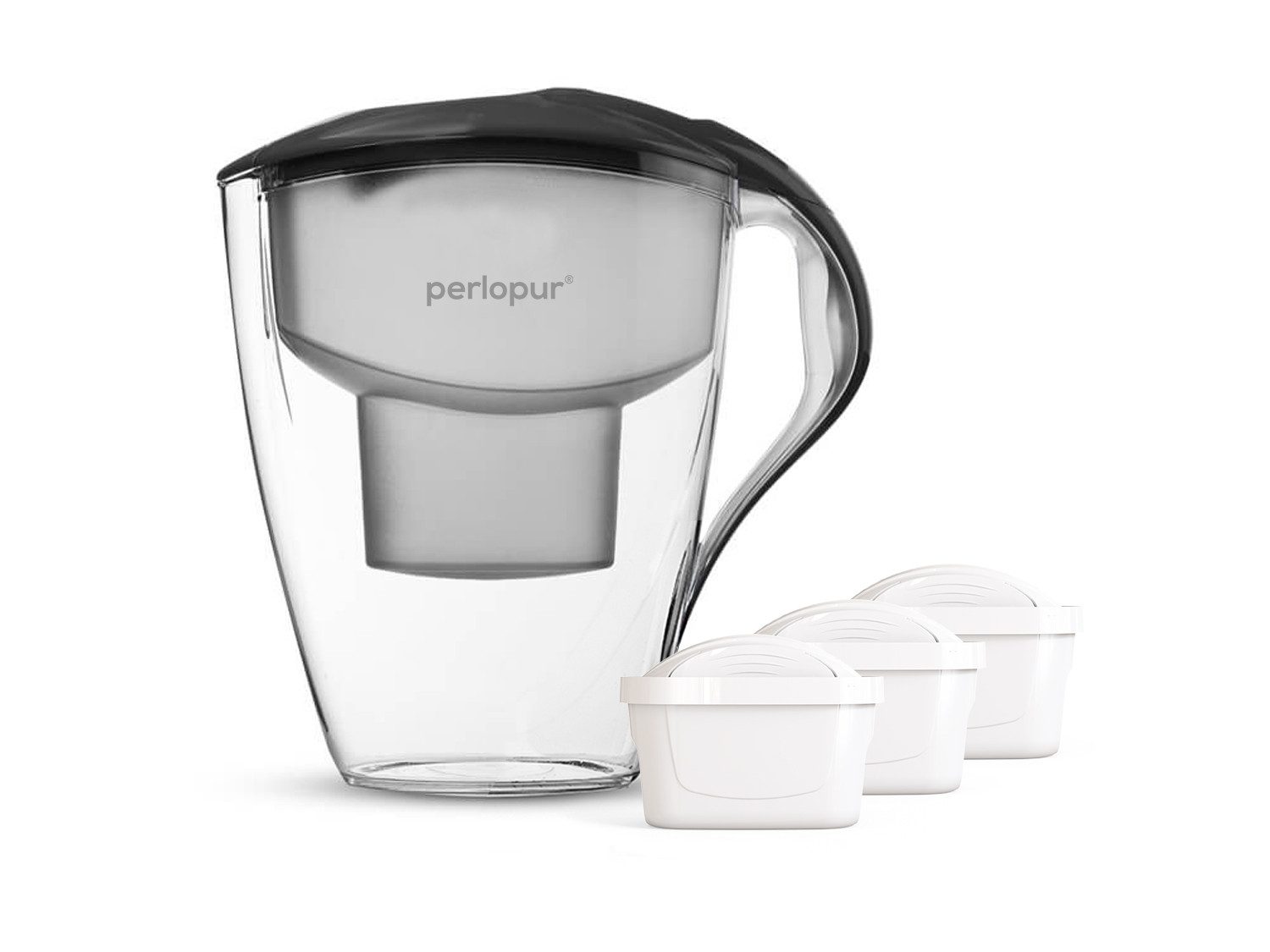 PerloPur Wasserfilter PerloPur Astra (anthrazit) - Wasserfilter inkl. 3 Filterkartuschen