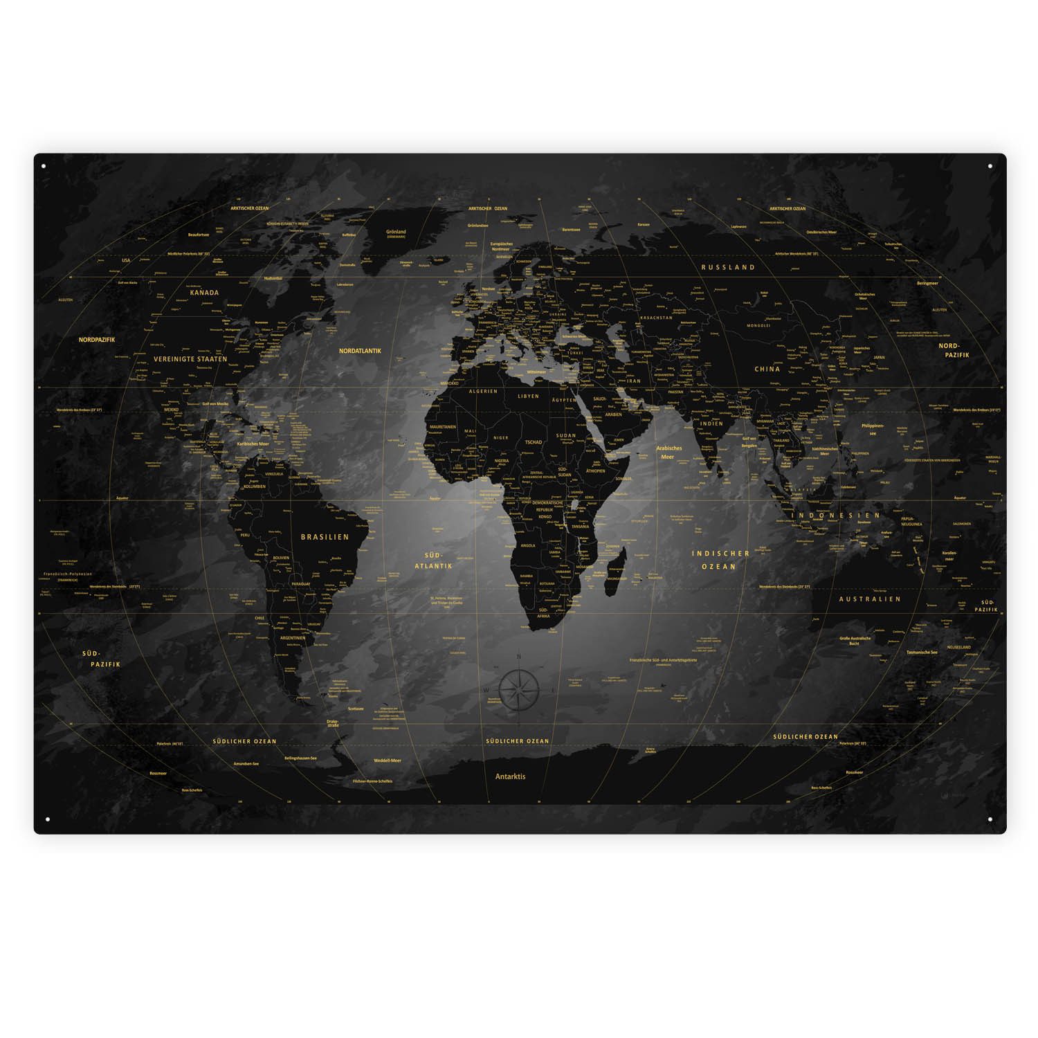 Metallschild magnetische Weltkarte Blechschild XXL