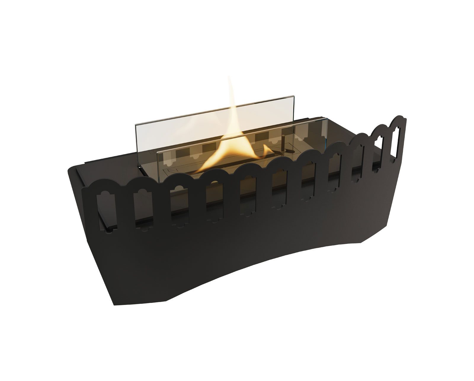 TENDERFLAME Echtfeuer-Dekokamin classic 180 black schwarz standkamin kamineinsatz